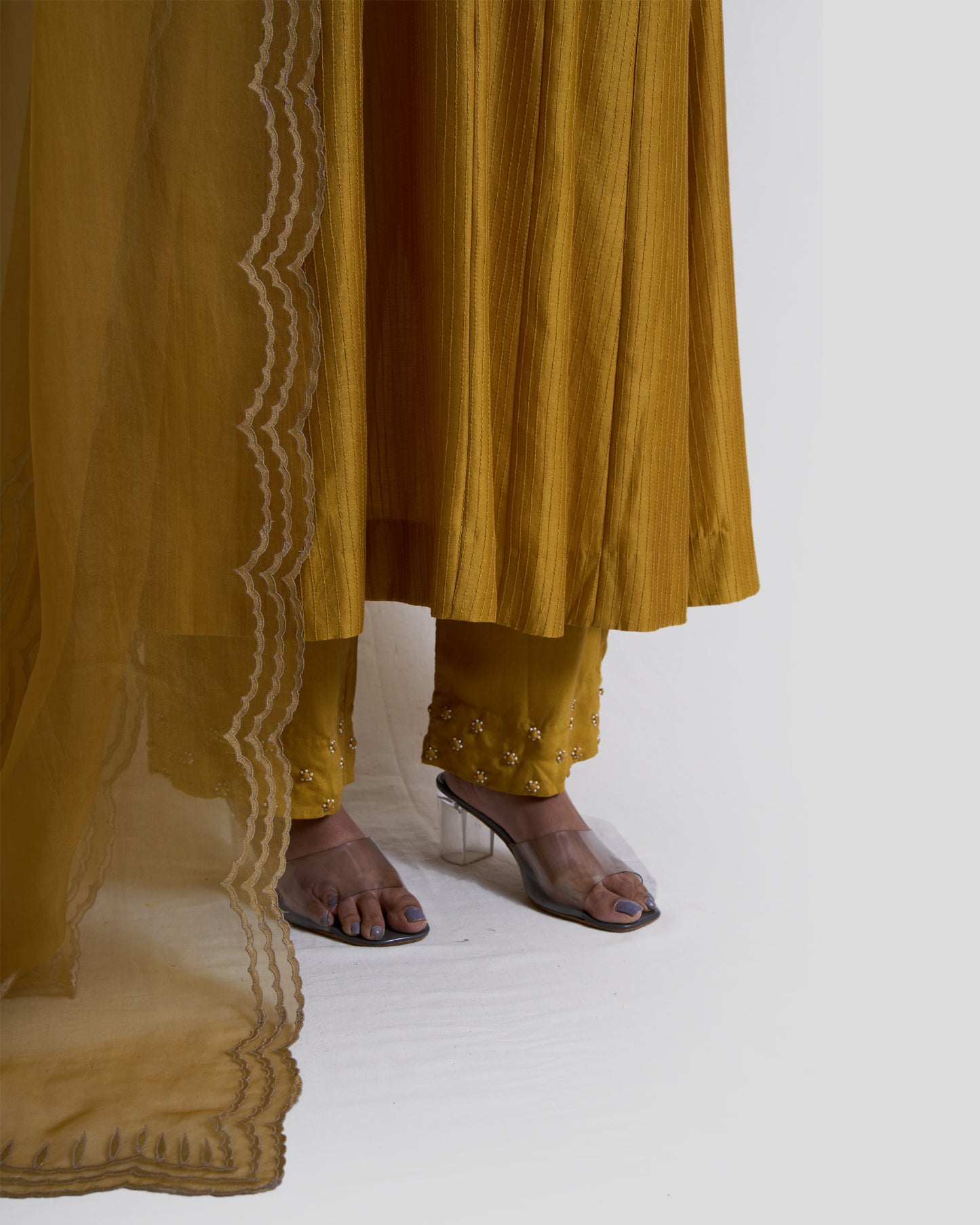 Mustard Yellow Dagai Kurta Set