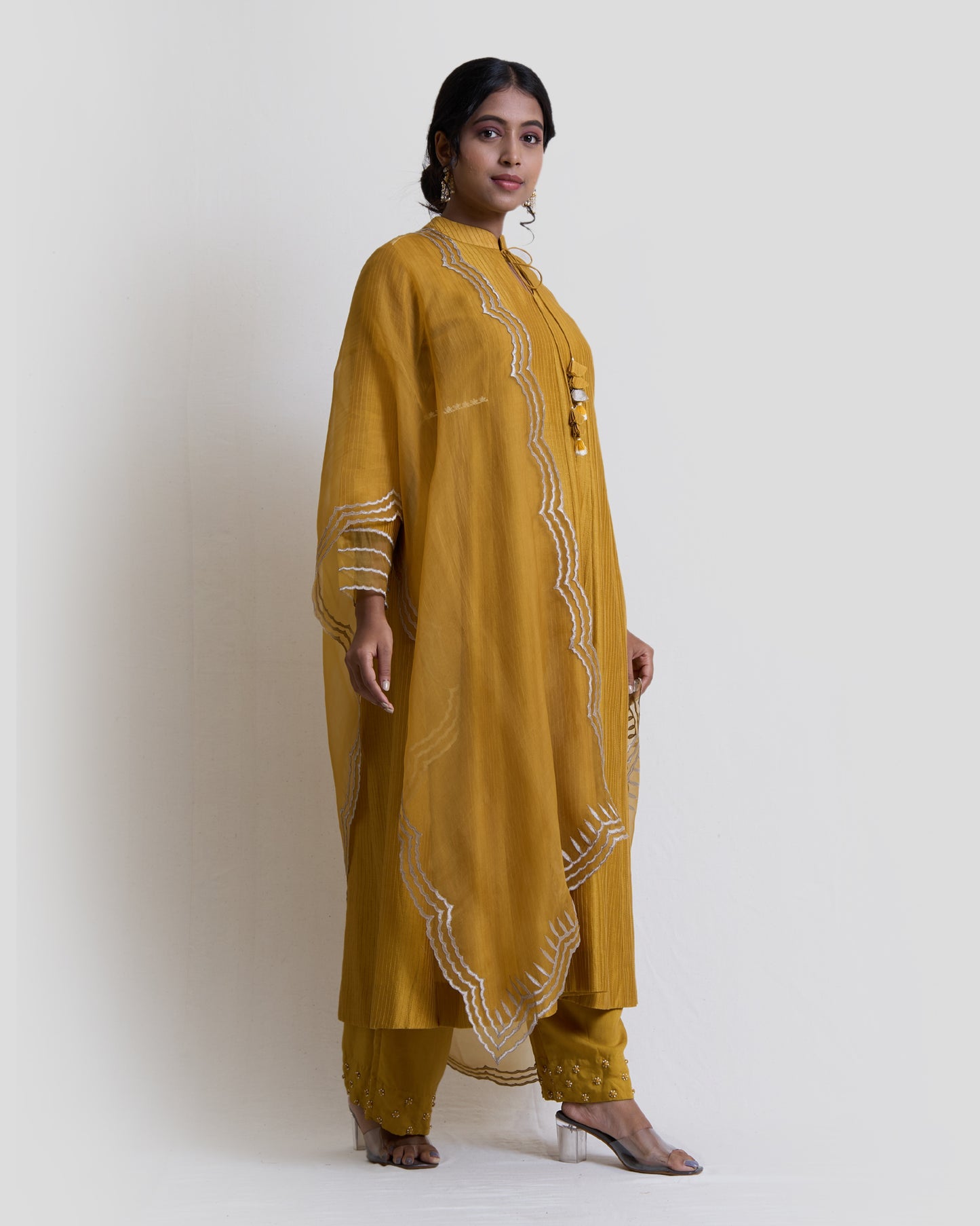 Mustard Yellow Dagai Kurta Set