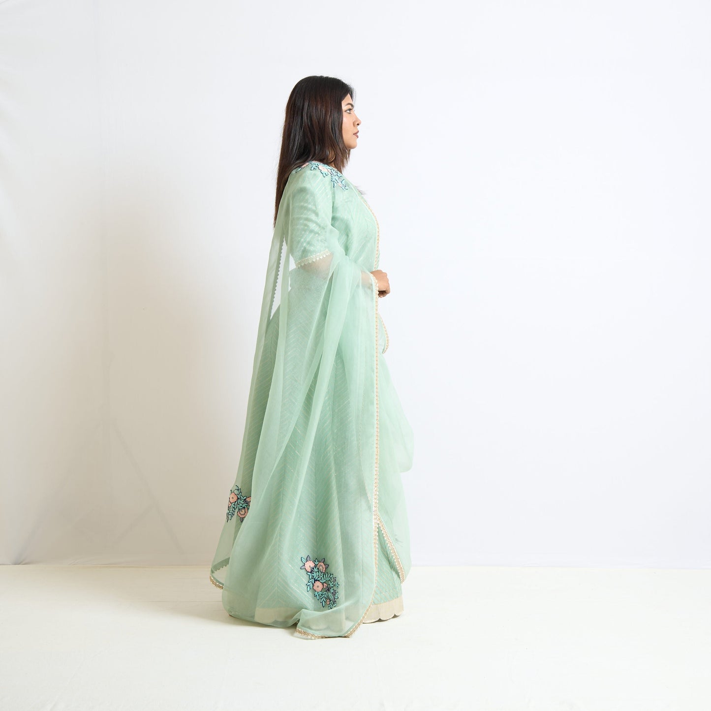 Powder blue gota lehanga set