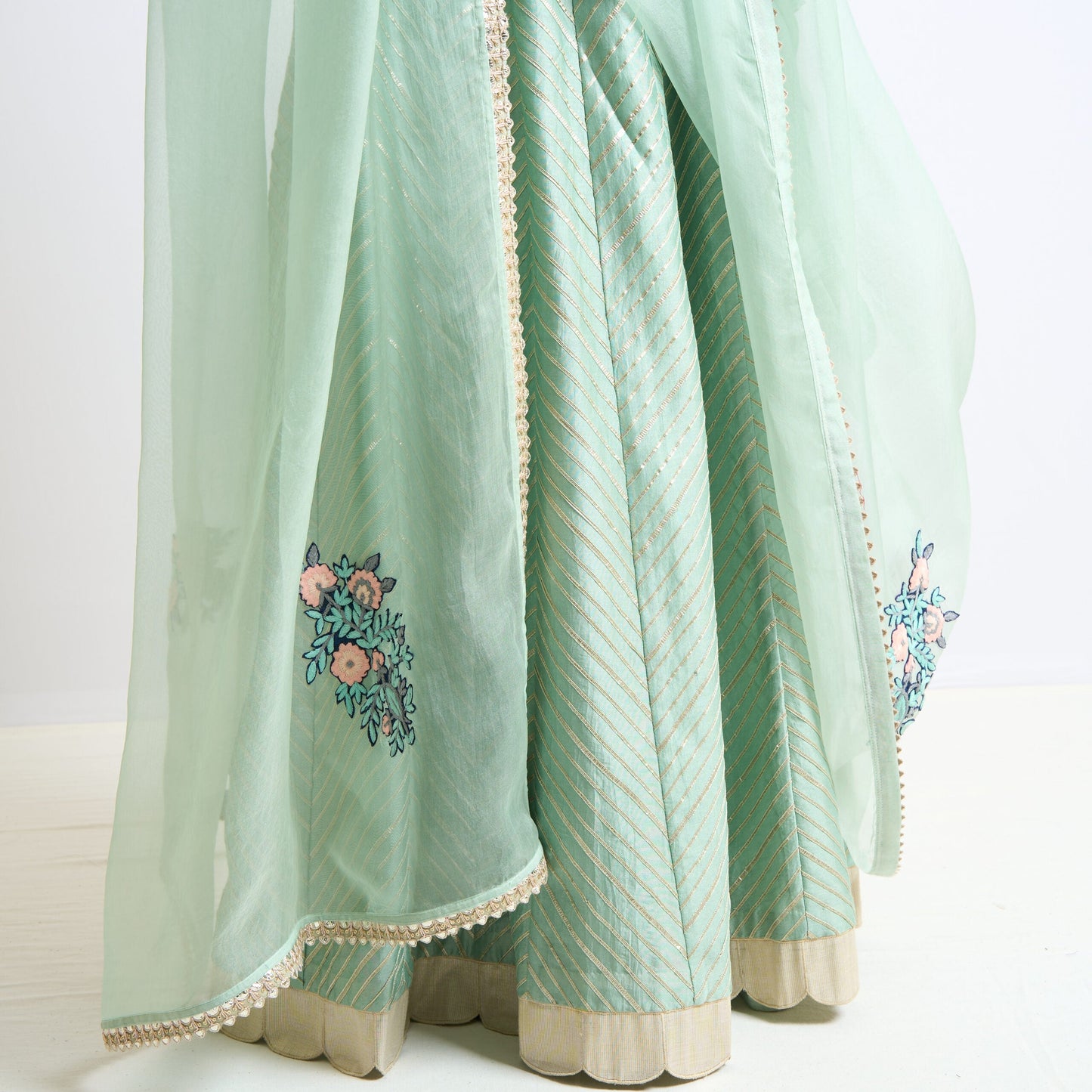 Powder blue gota lehanga set