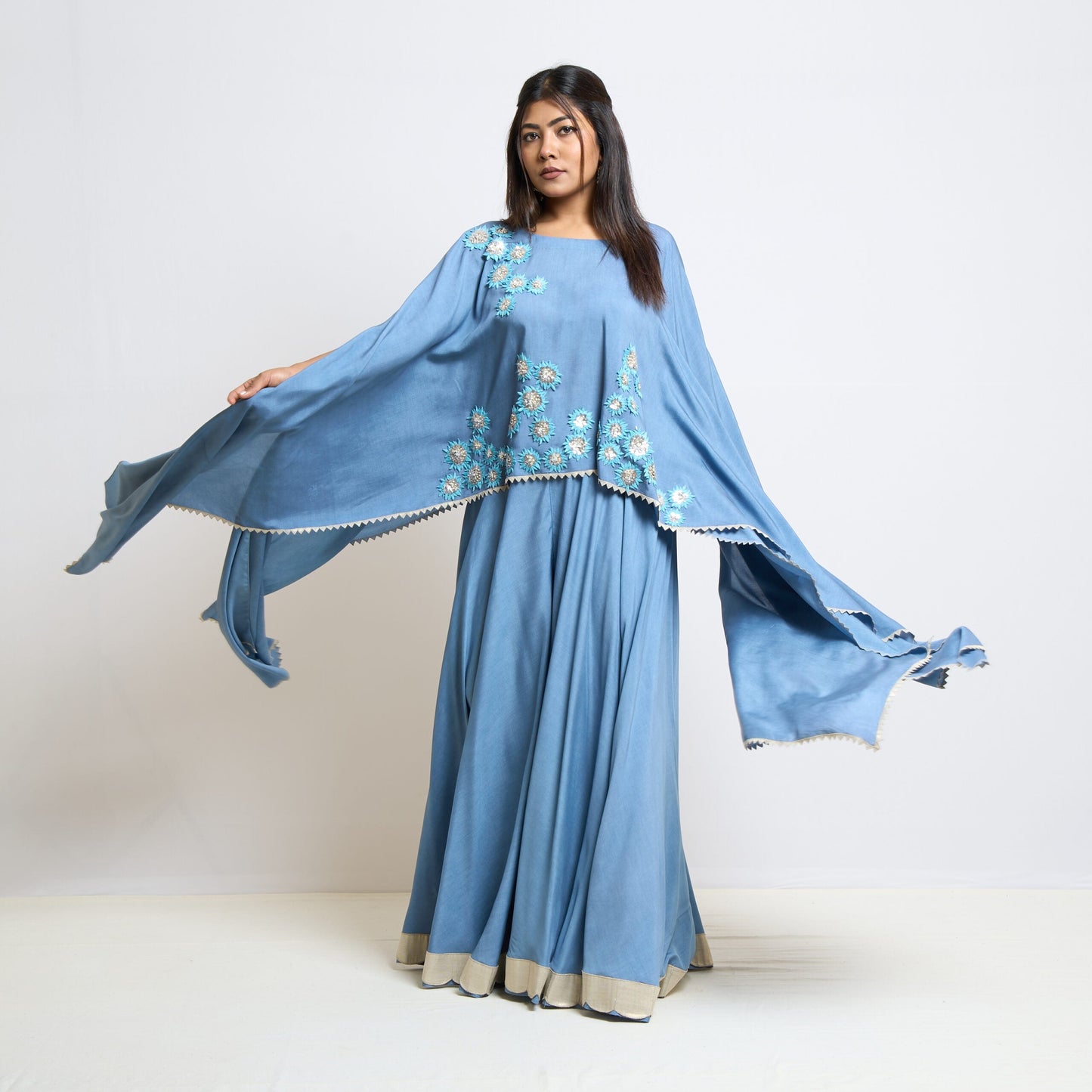 pastel blue cape set