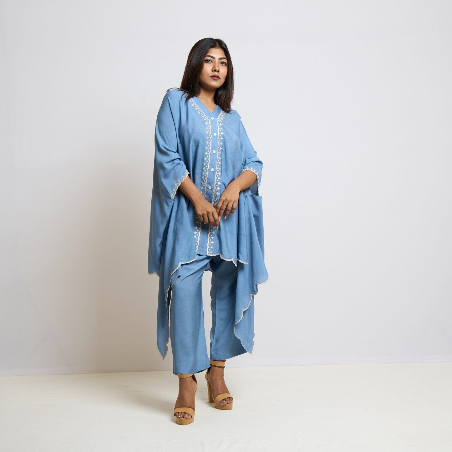 Pastel blue cape set