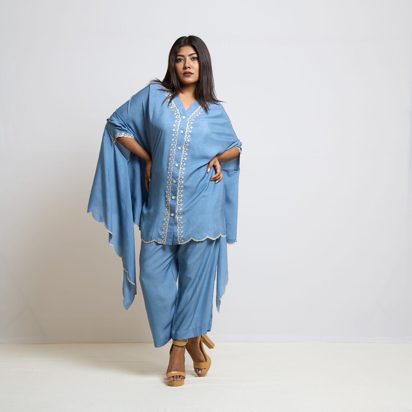 Pastel blue cape set