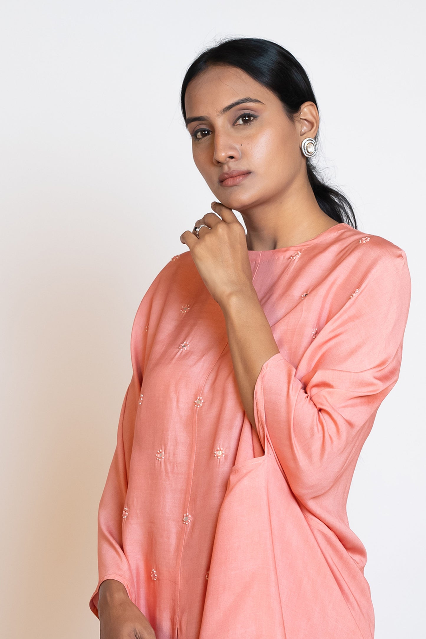 Kamalini Peach Cape Set