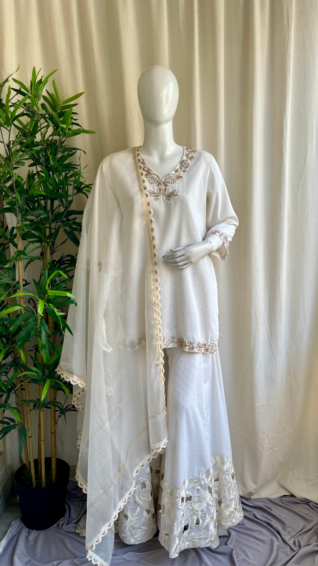 Safaid Chameli Sharara Set