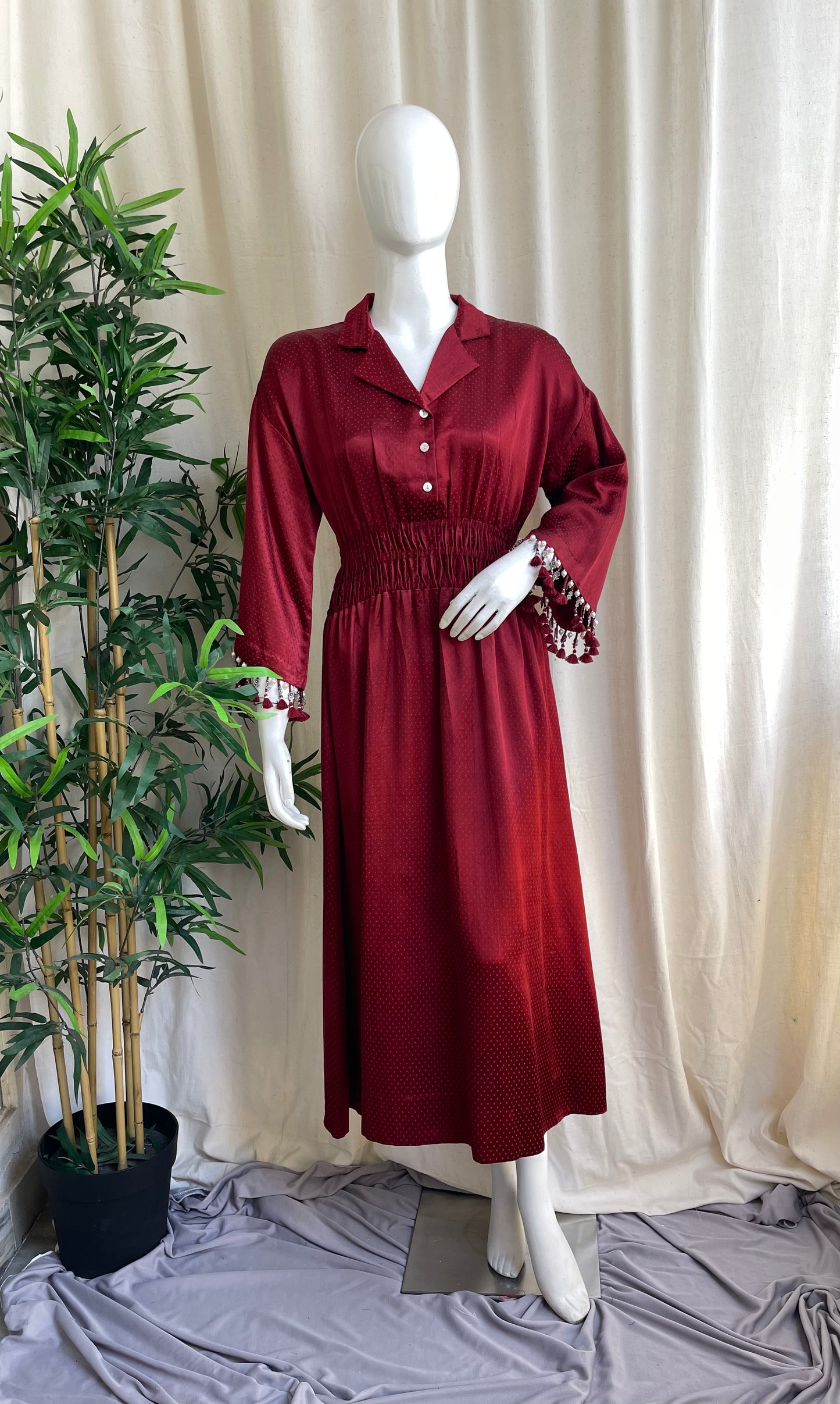 Gul-e-Anar Mashru SIlk Dress