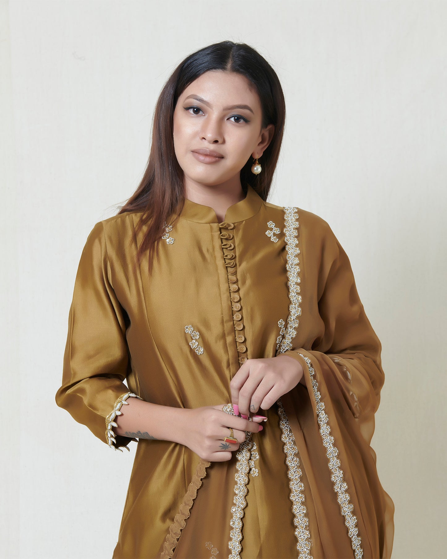 Gold Champagne Kurta Set