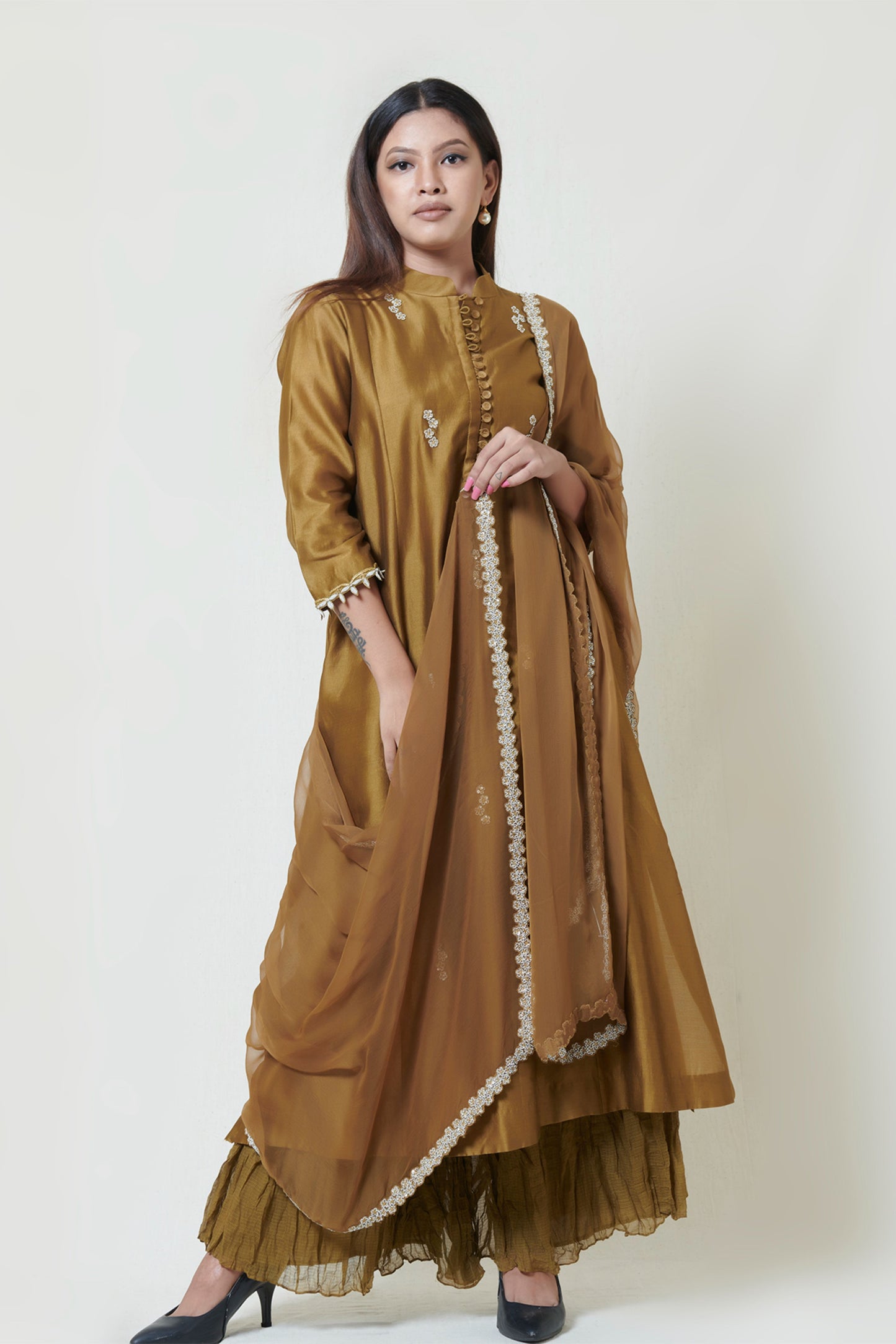 Gold Champagne Kurta Set