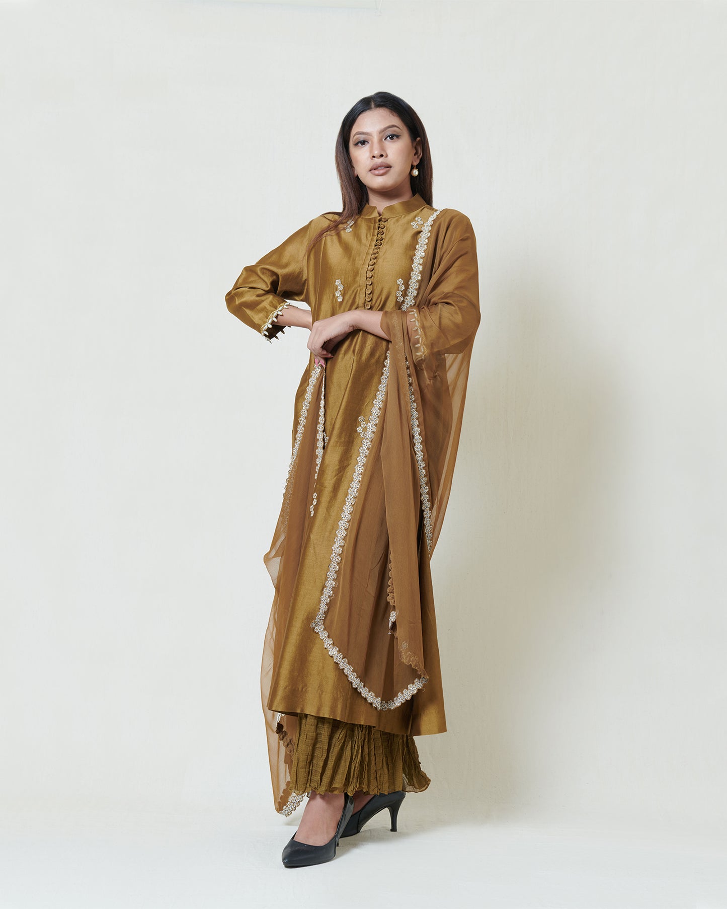 Gold Champagne Kurta Set