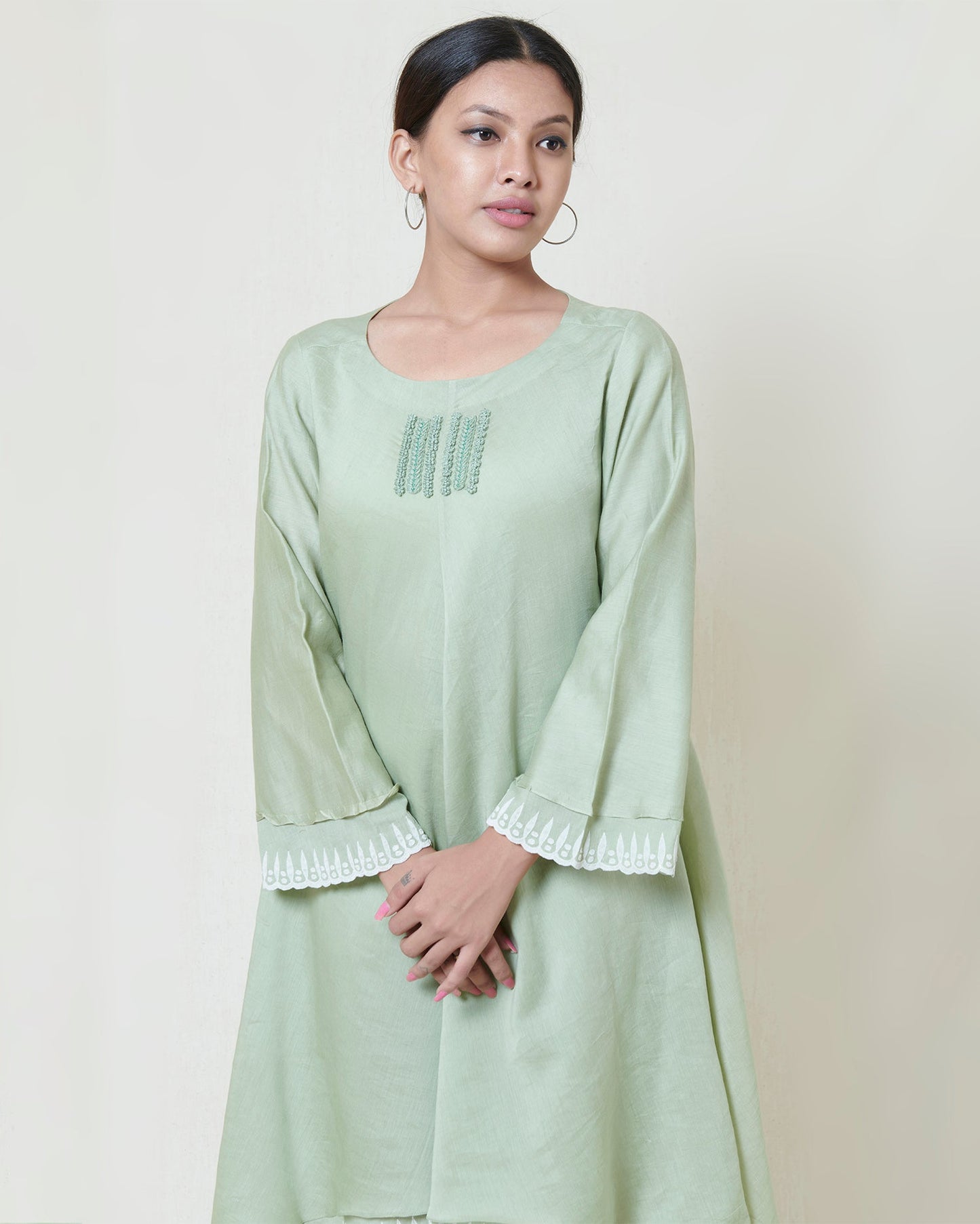 Soft mint layered dress