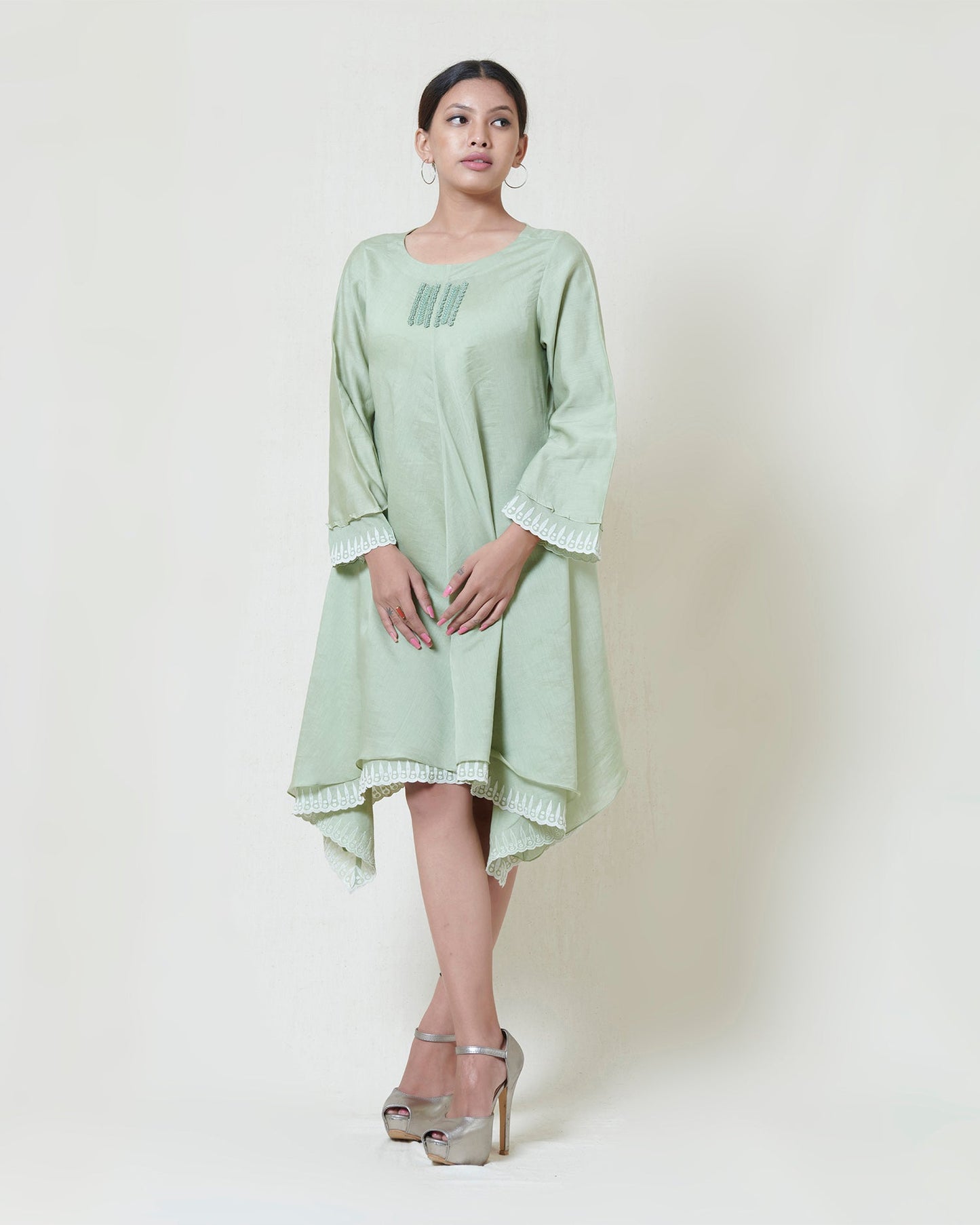 Soft mint layered dress