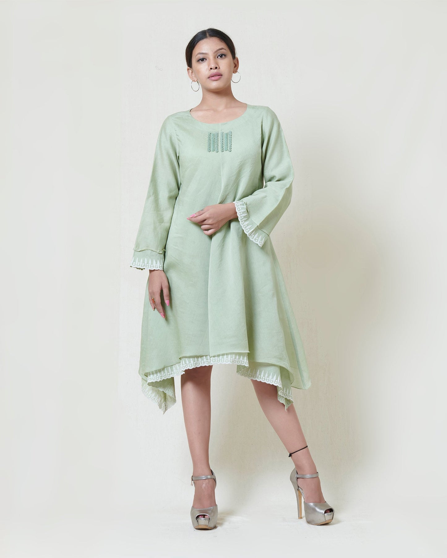 Soft mint layered dress