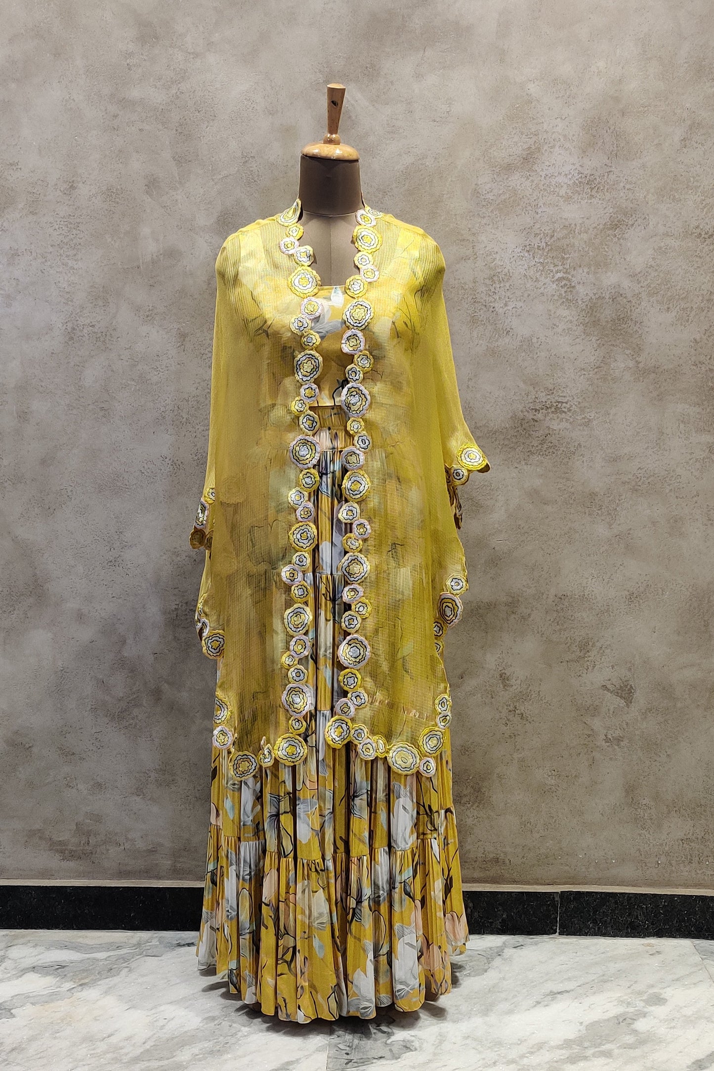 Summer Bloom Printed Cape Set