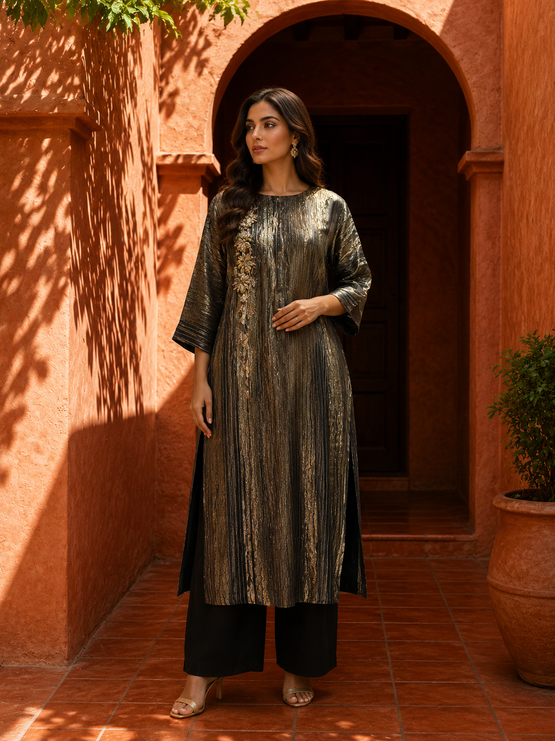 Midnight Gold Luxe Kurta Set