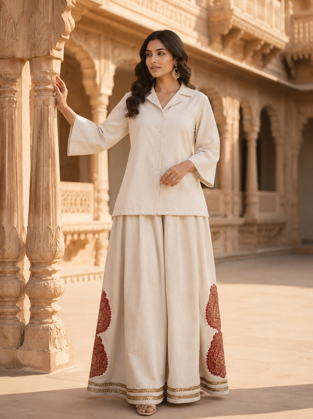 Royal Ivory Flare Co-Ord Set