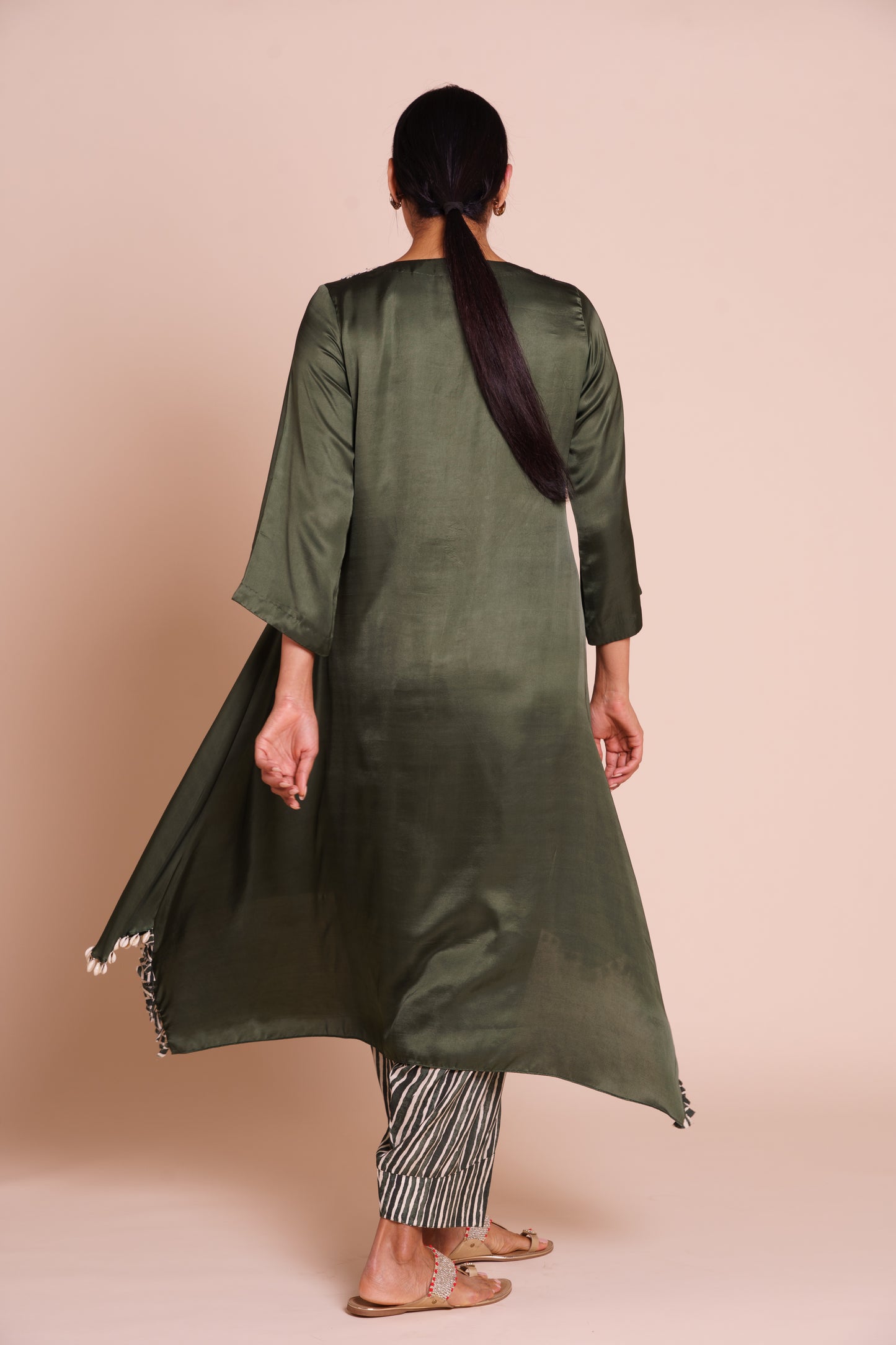 Kavya Bottle Green Kurta Set