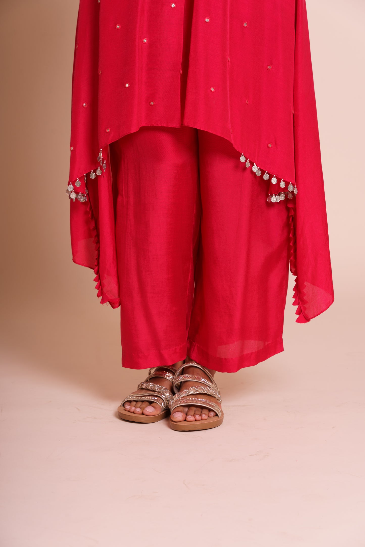 Sindoori Red Muslin Kurta Set