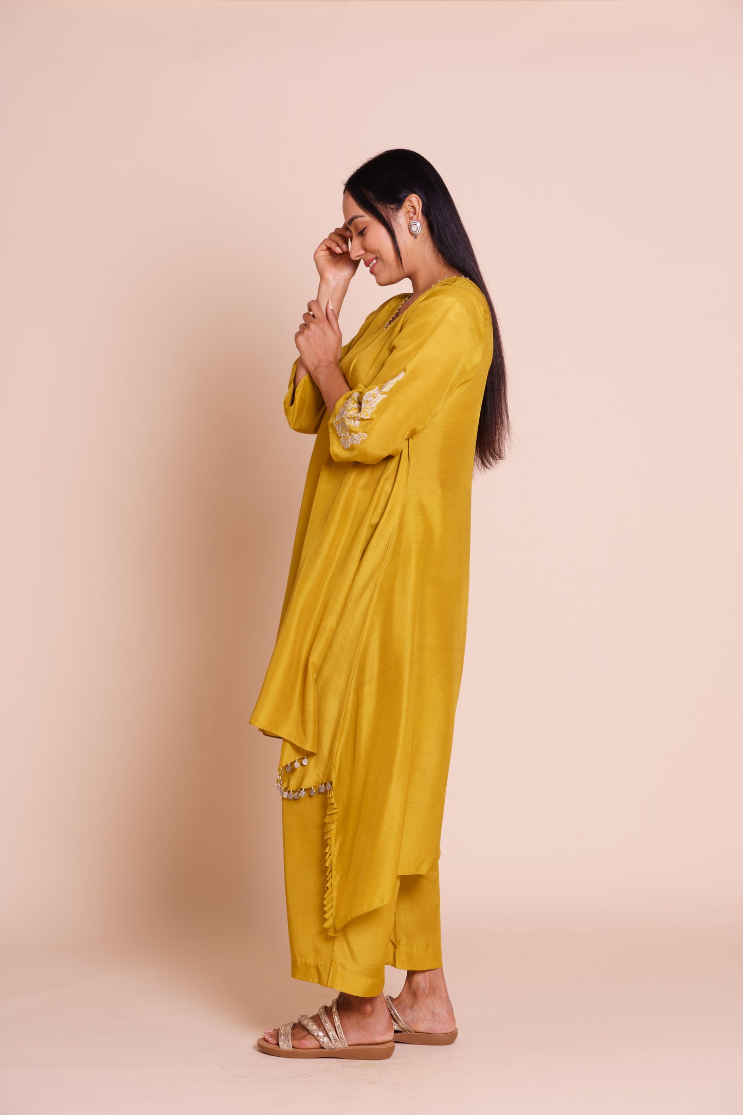 Kaira Green Muslin Kurta Set