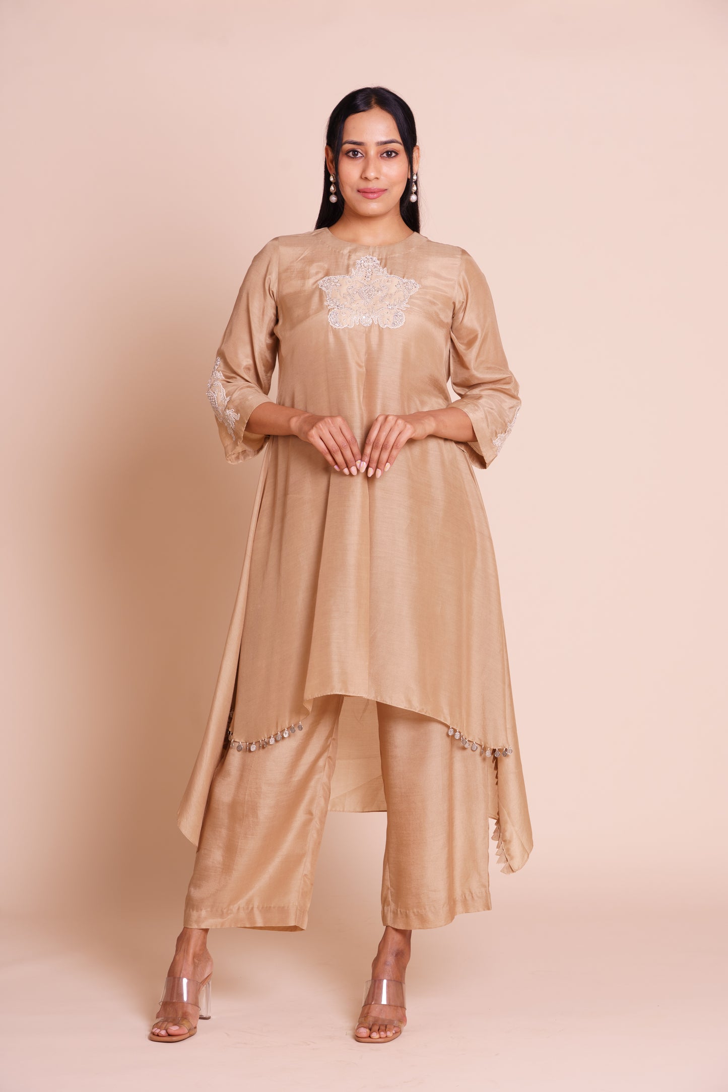 Heer Beige Muslin Kurta Set
