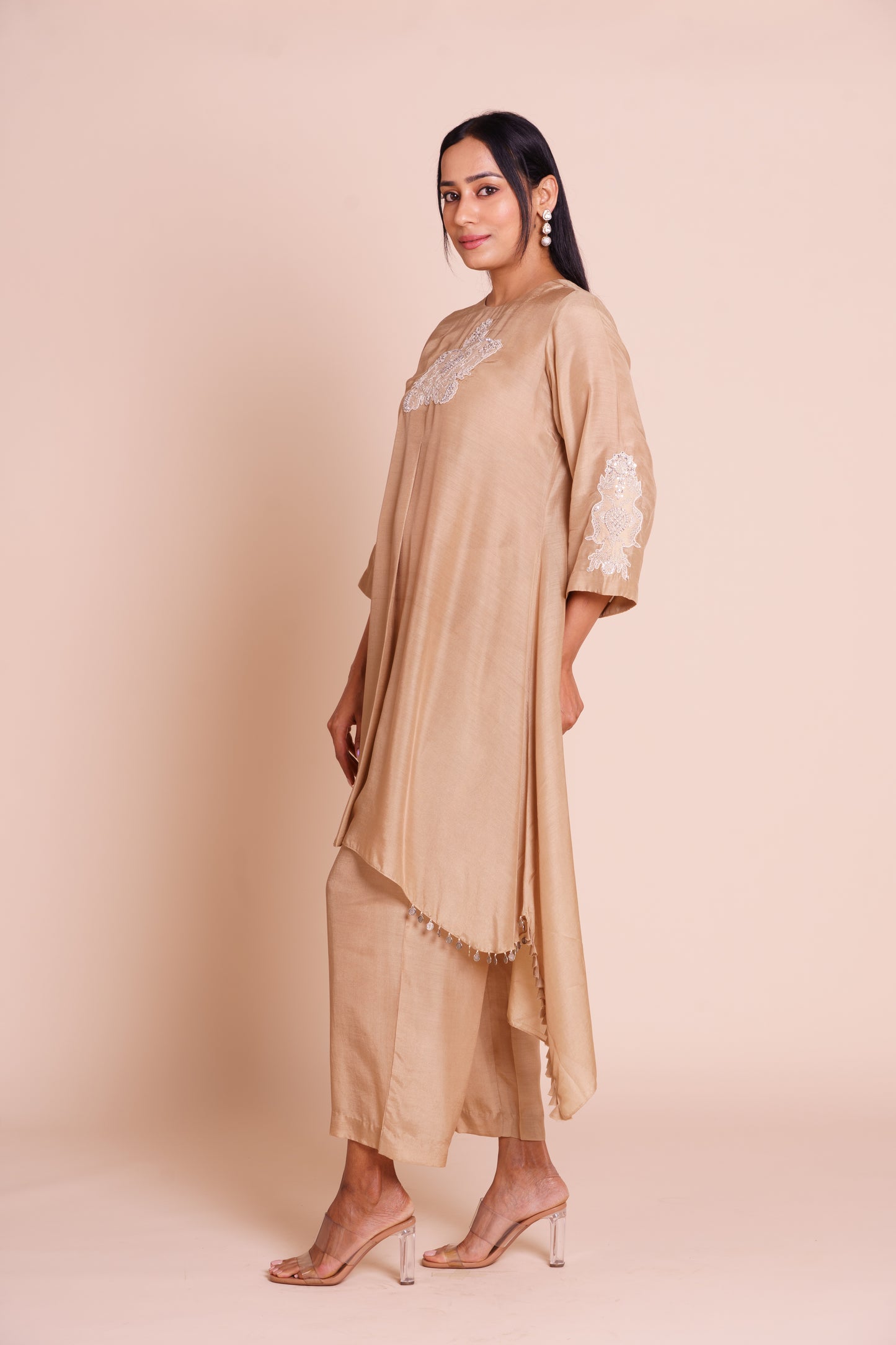 Heer Beige Muslin Kurta Set