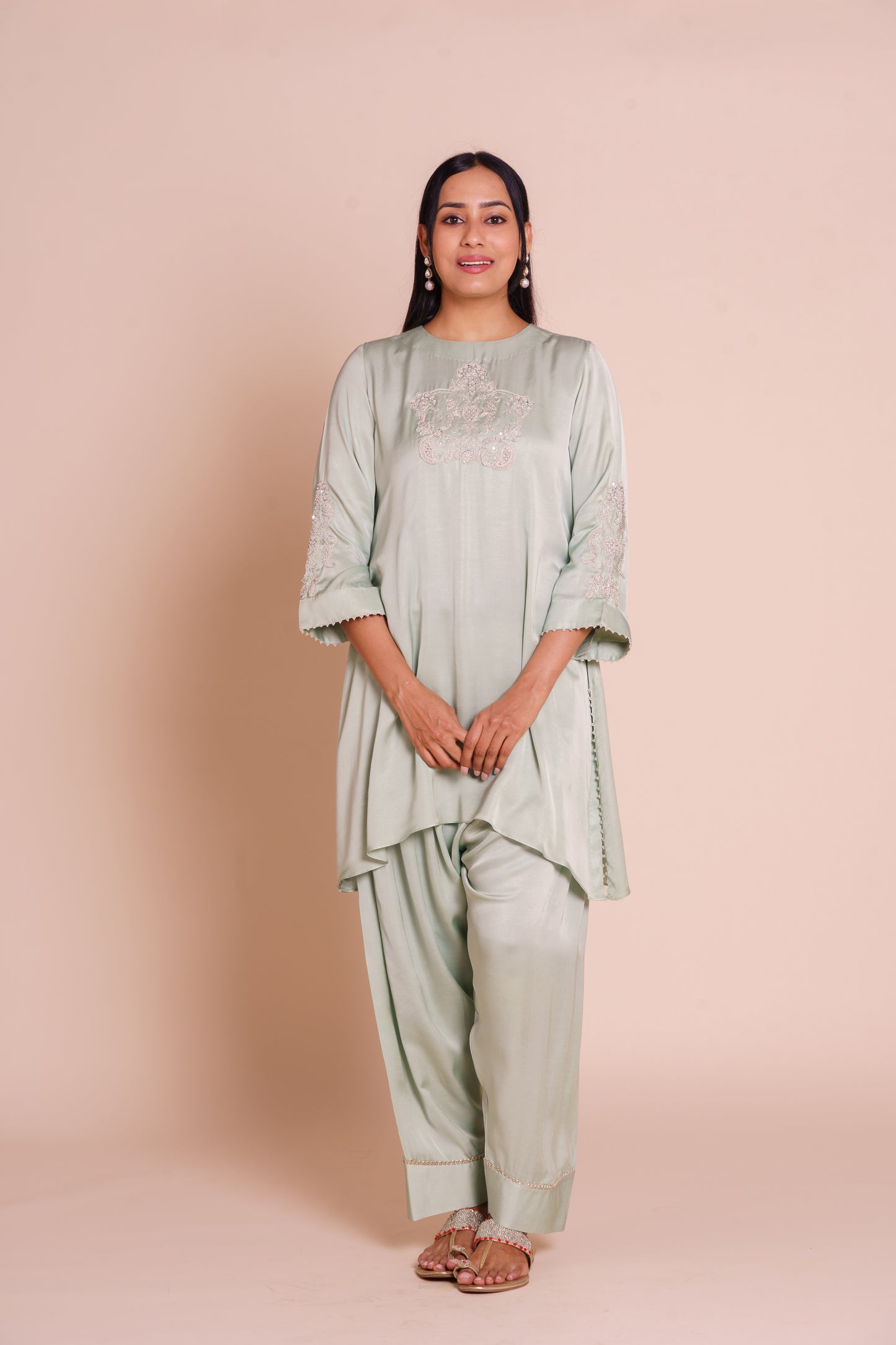 Eira Powder Blue Kurta Dhoti Set