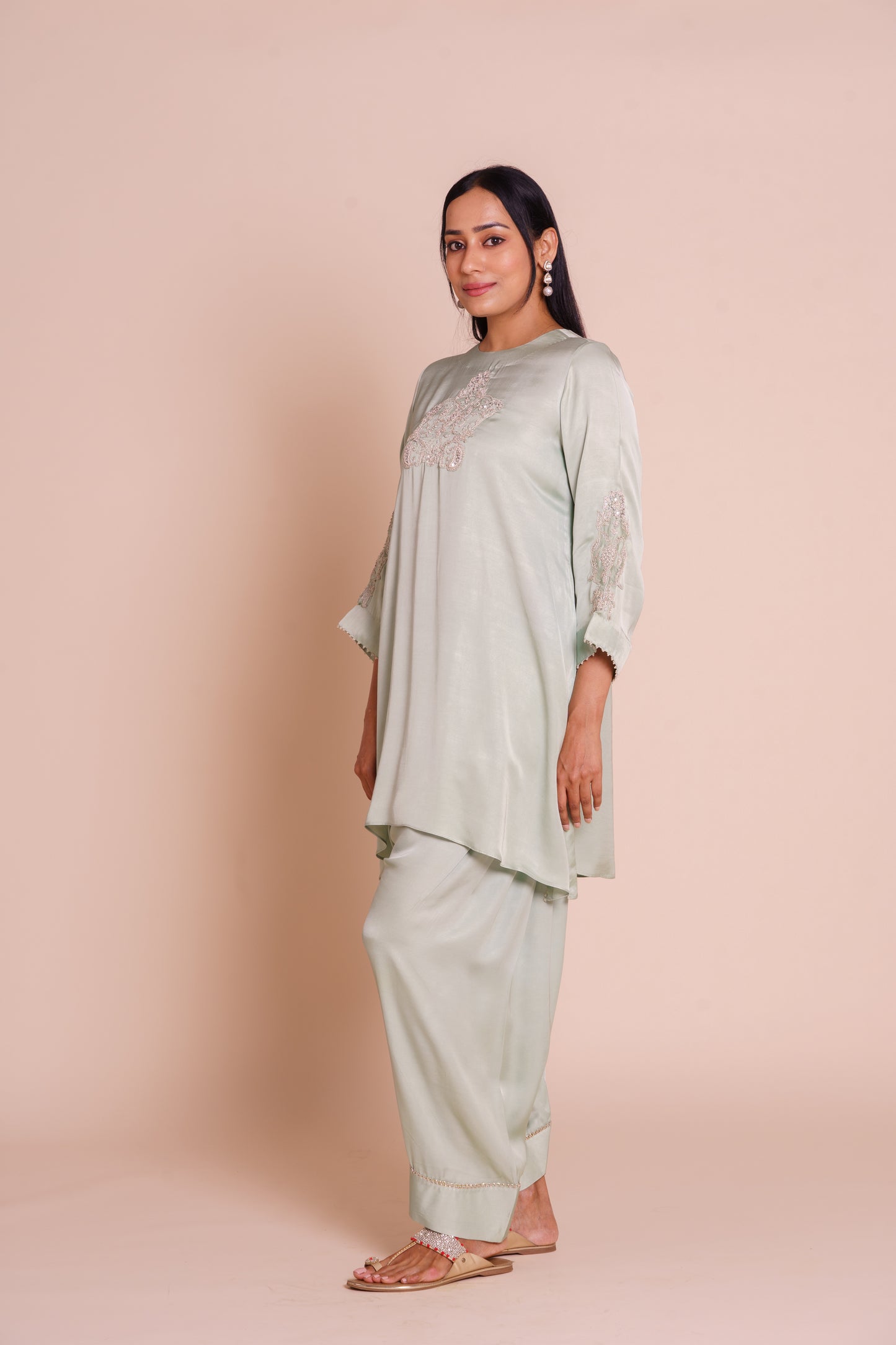 Eira Powder Blue Kurta Dhoti Set