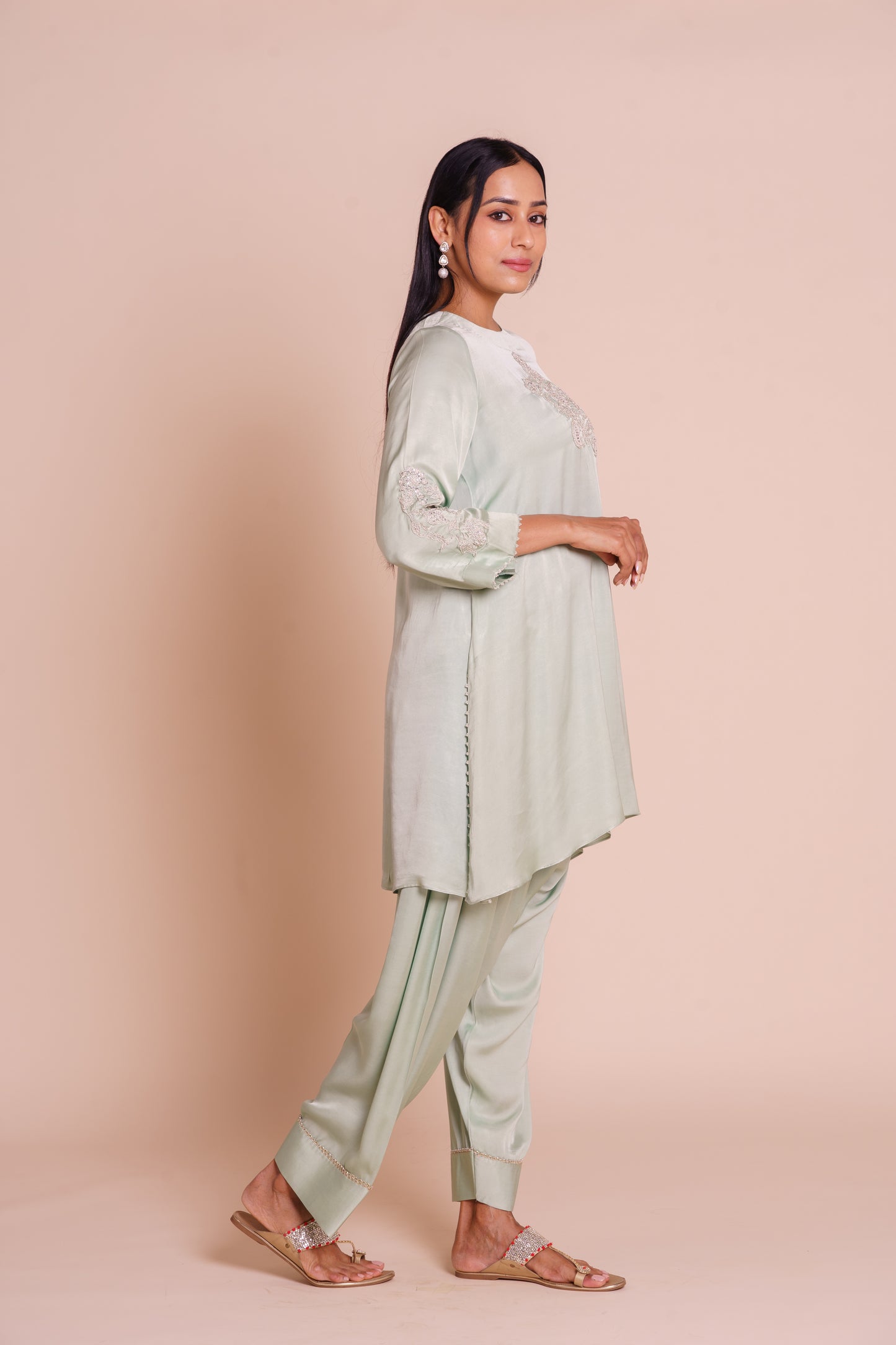 Eira Powder Blue Kurta Dhoti Set
