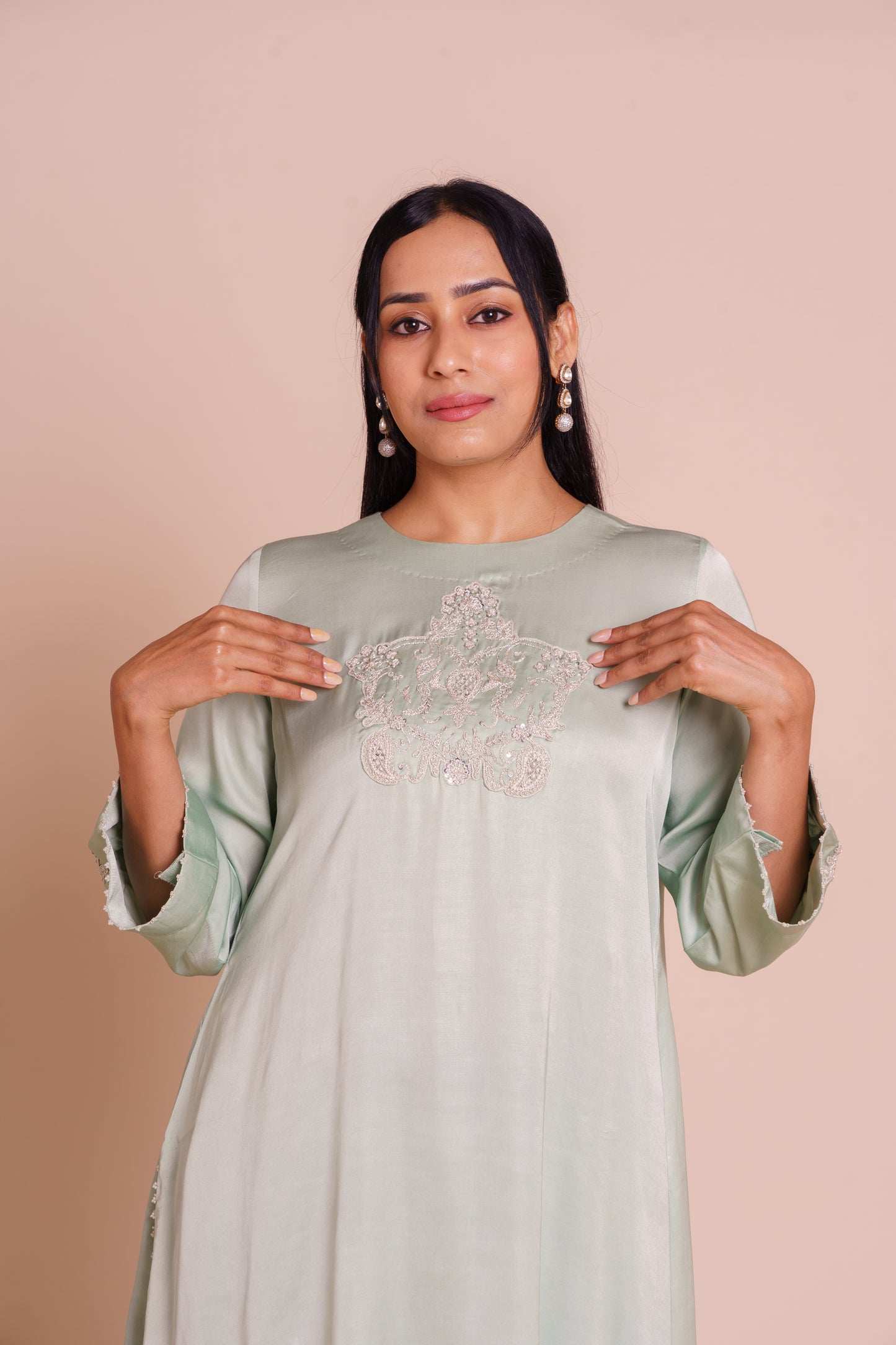 Eira Powder Blue Kurta Dhoti Set