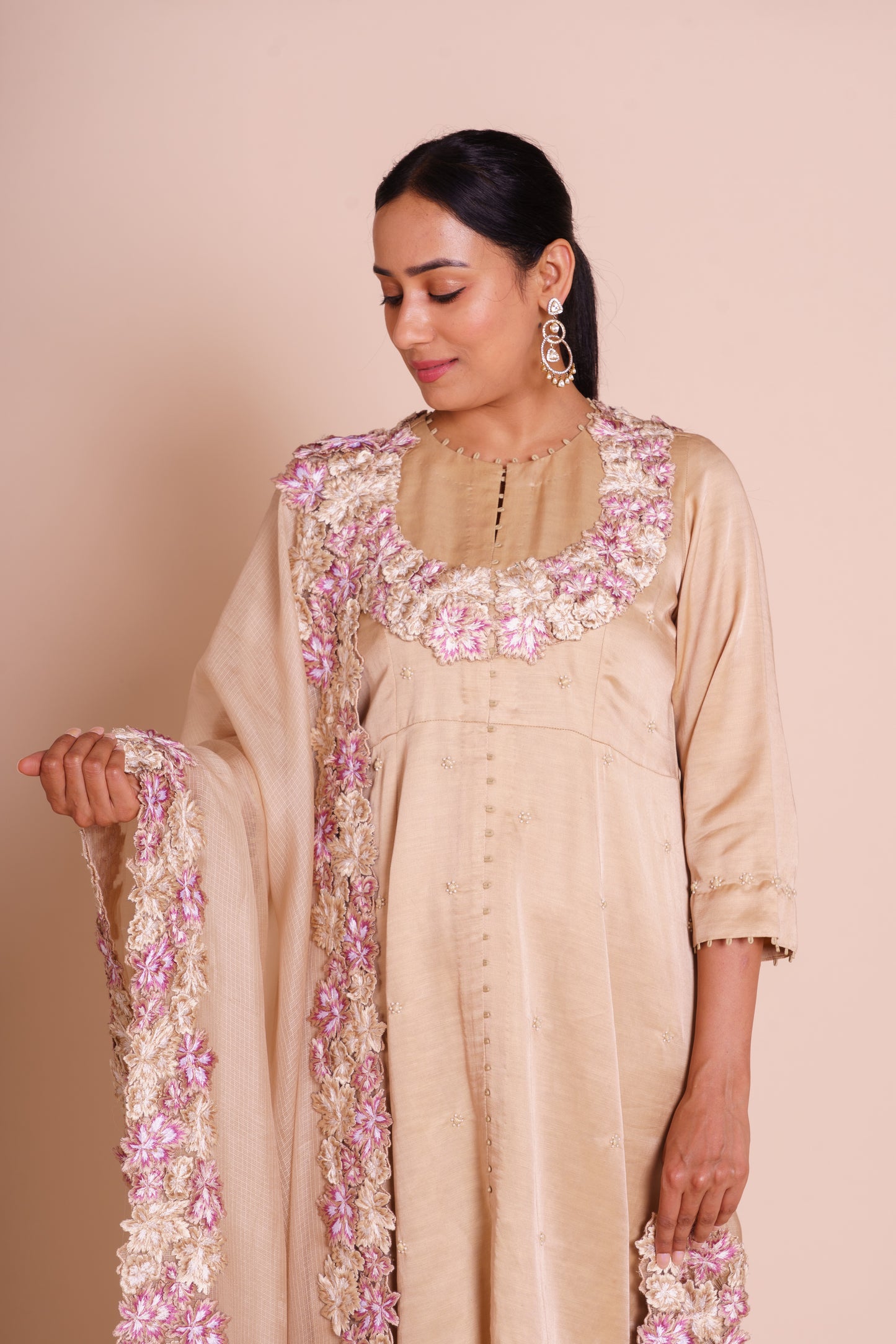 Meher Beige Kurta Set