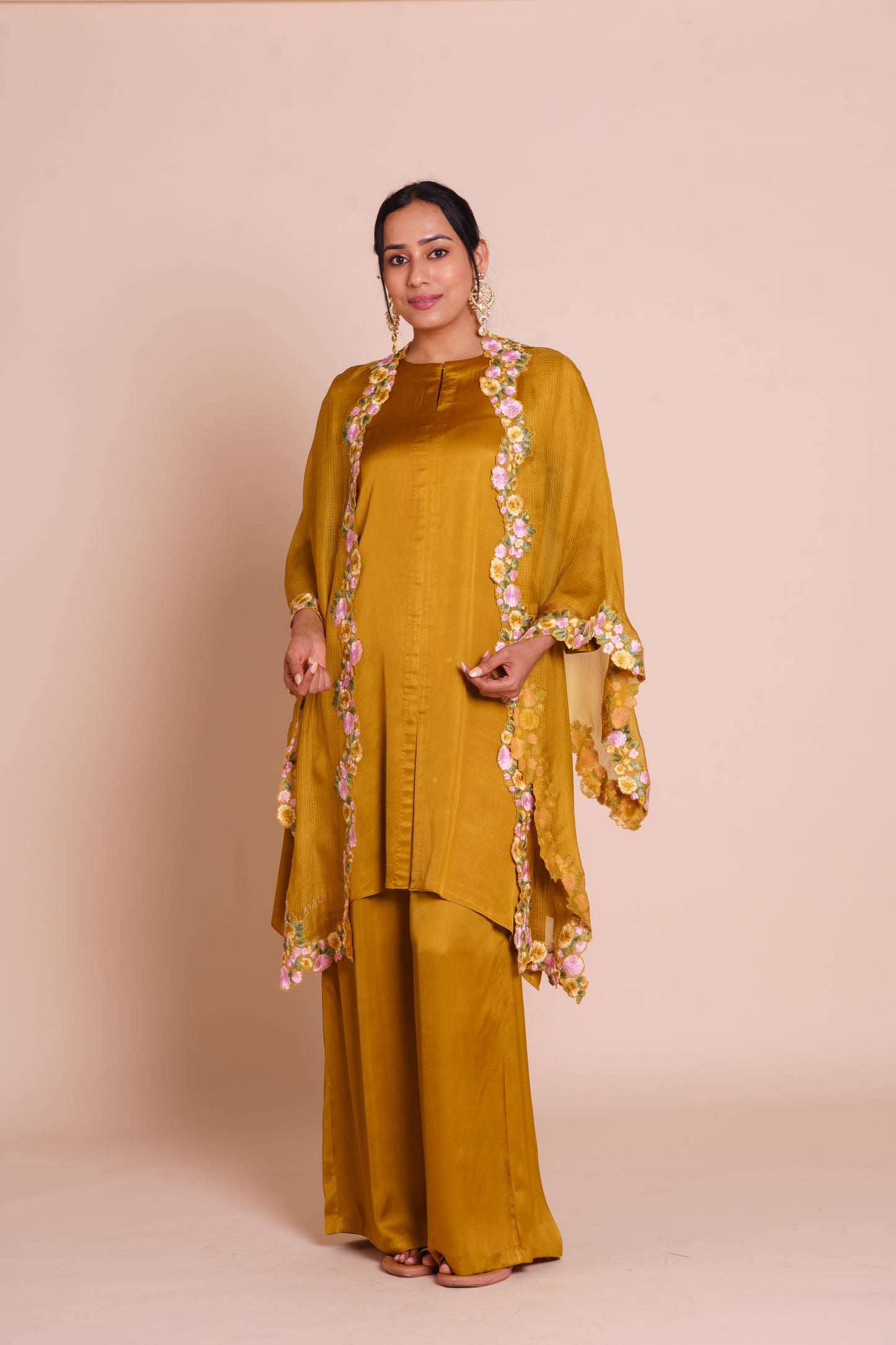 Suhani Mustard Yellow Cape Set