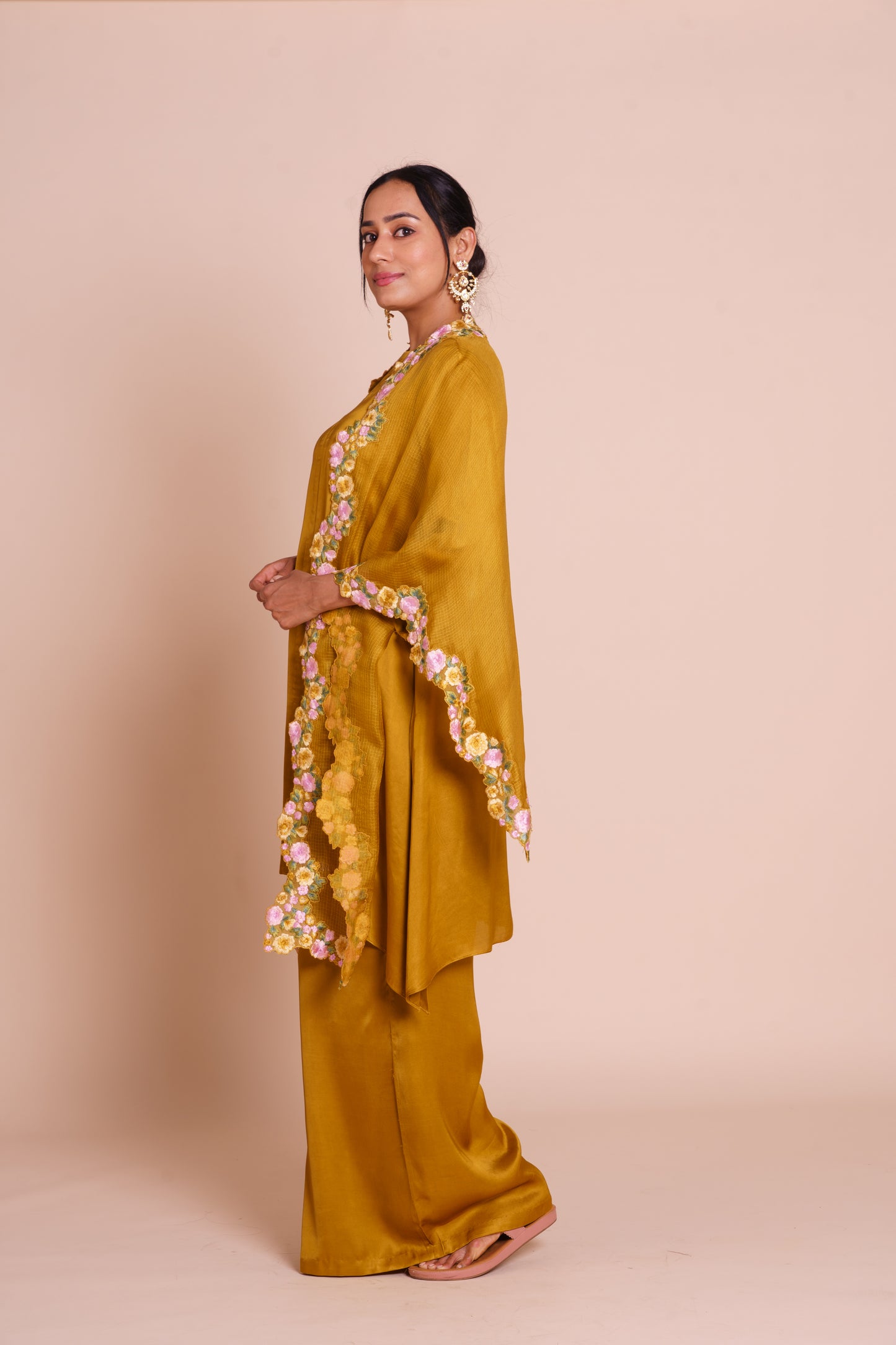Suhani Mustard Yellow Cape Set