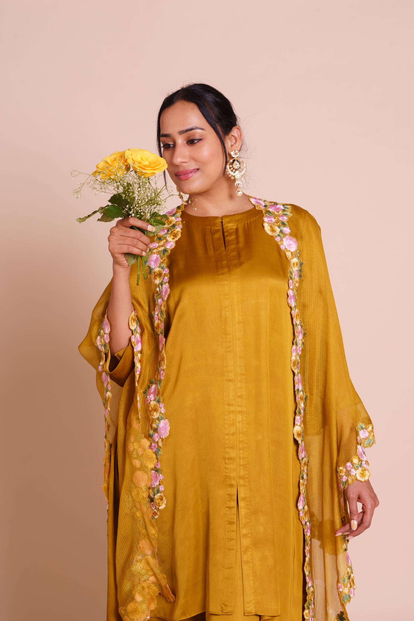 Suhani Mustard Yellow Cape Set