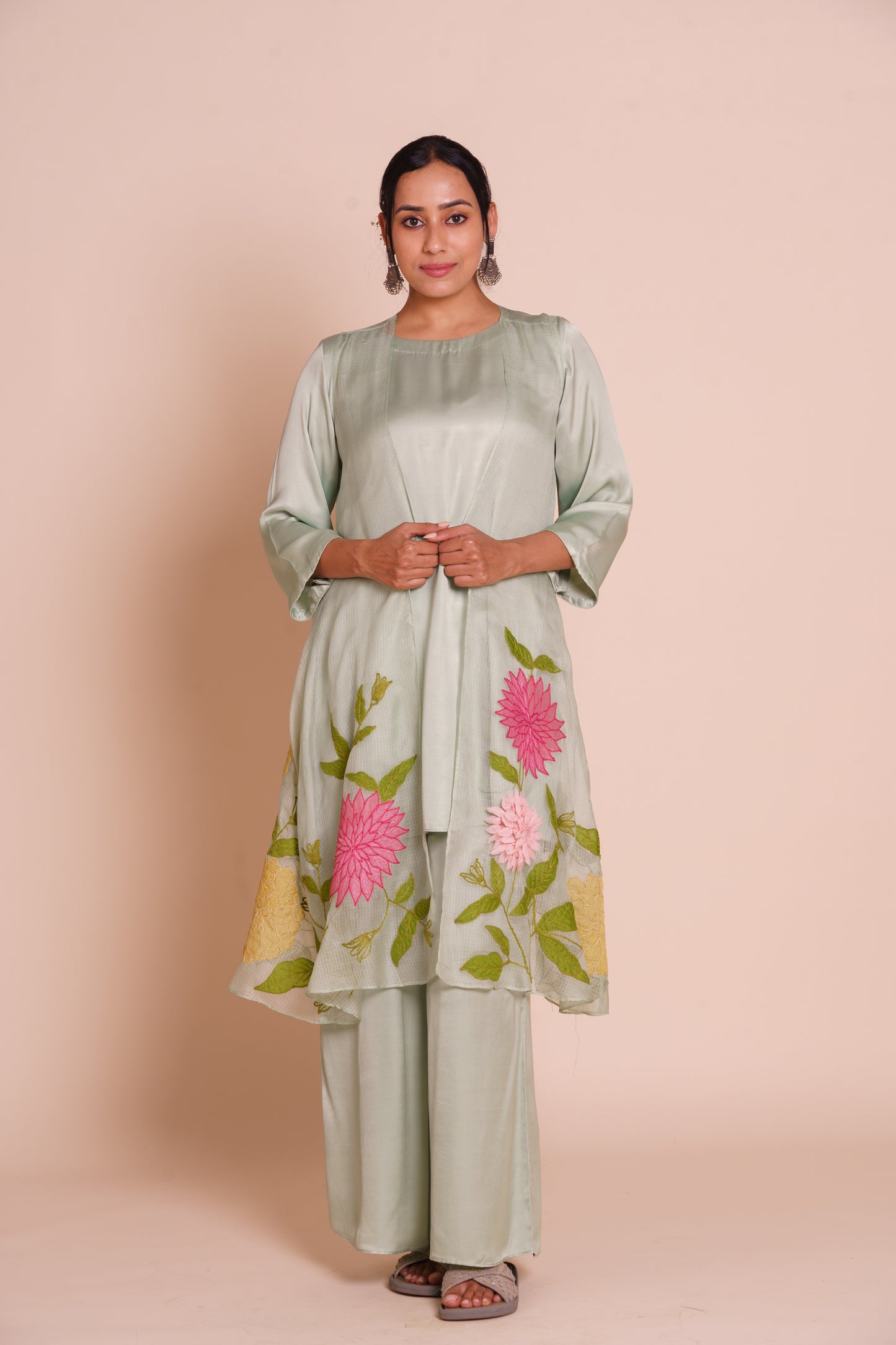 Aria Pastel Green Jacket Set