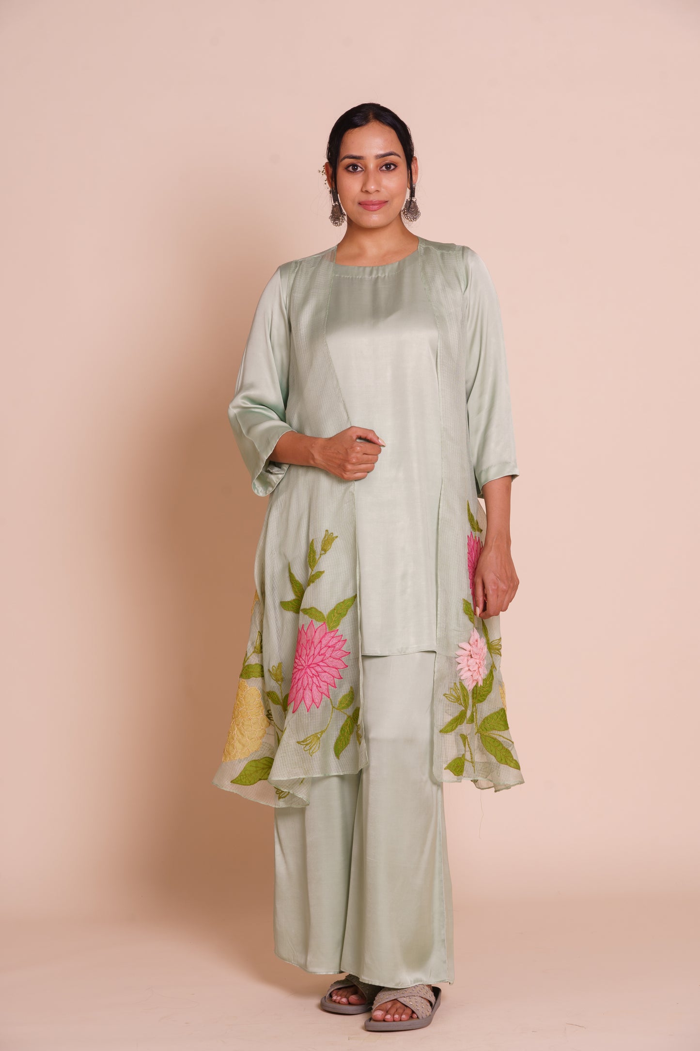 Aria Pastel Green Jacket Set