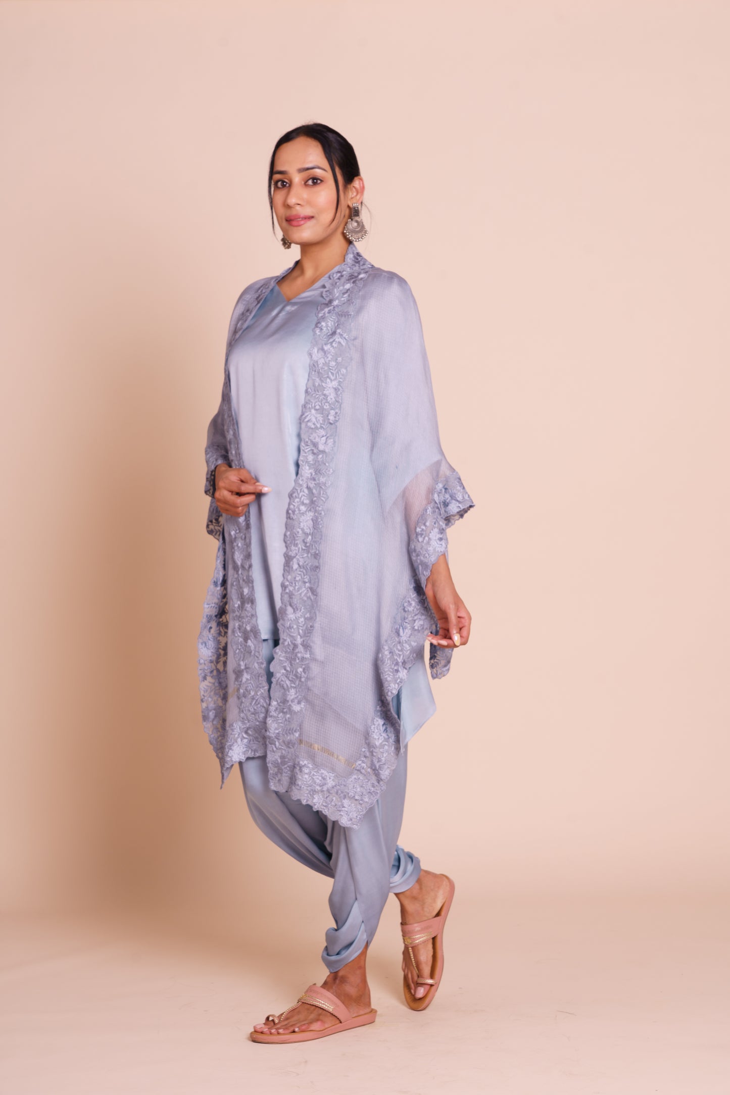 Ziya Grey Cape Set