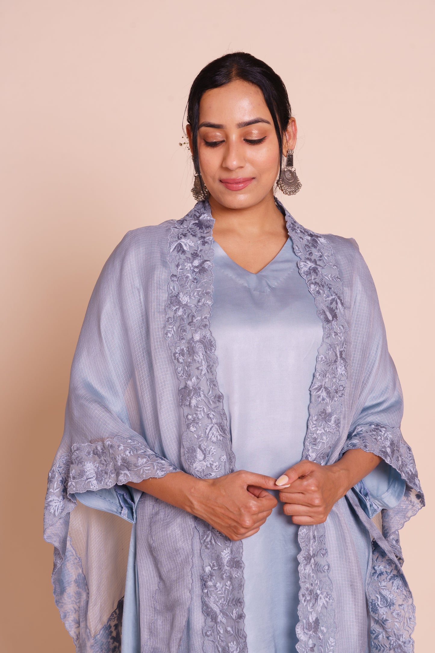 Ziya Grey Cape Set