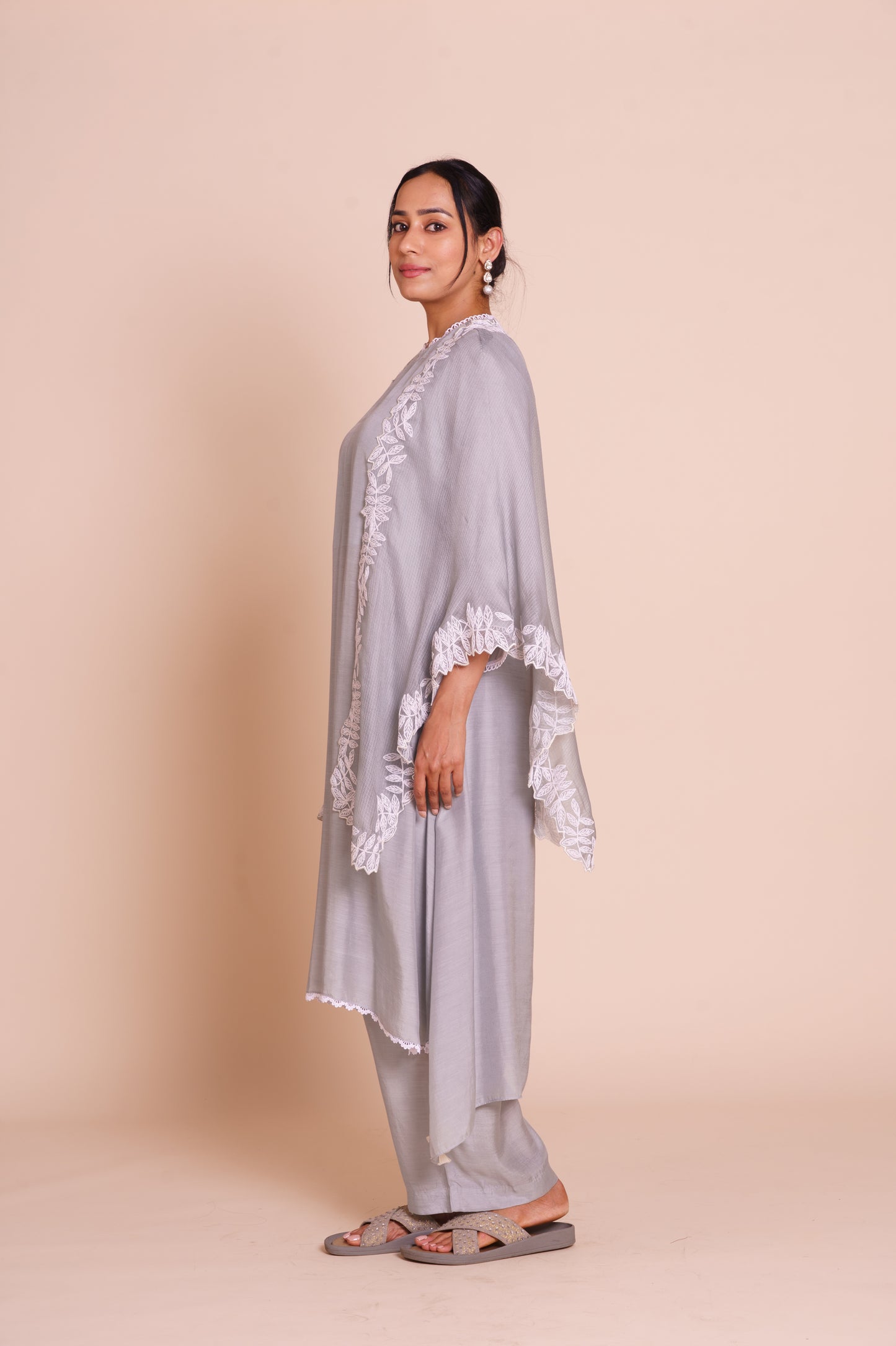 Meera Grey Cape Set