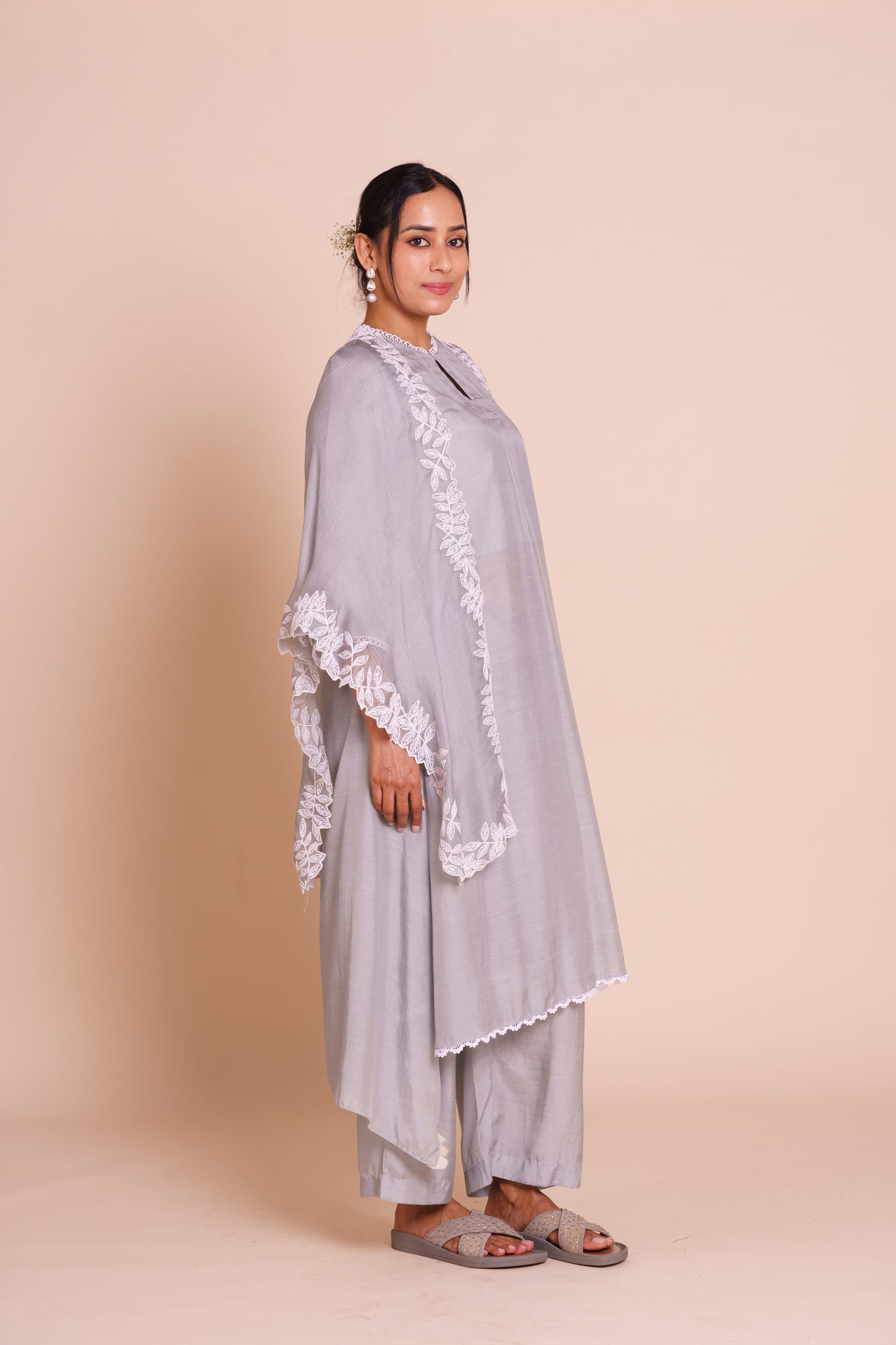 Meera Grey Cape Set