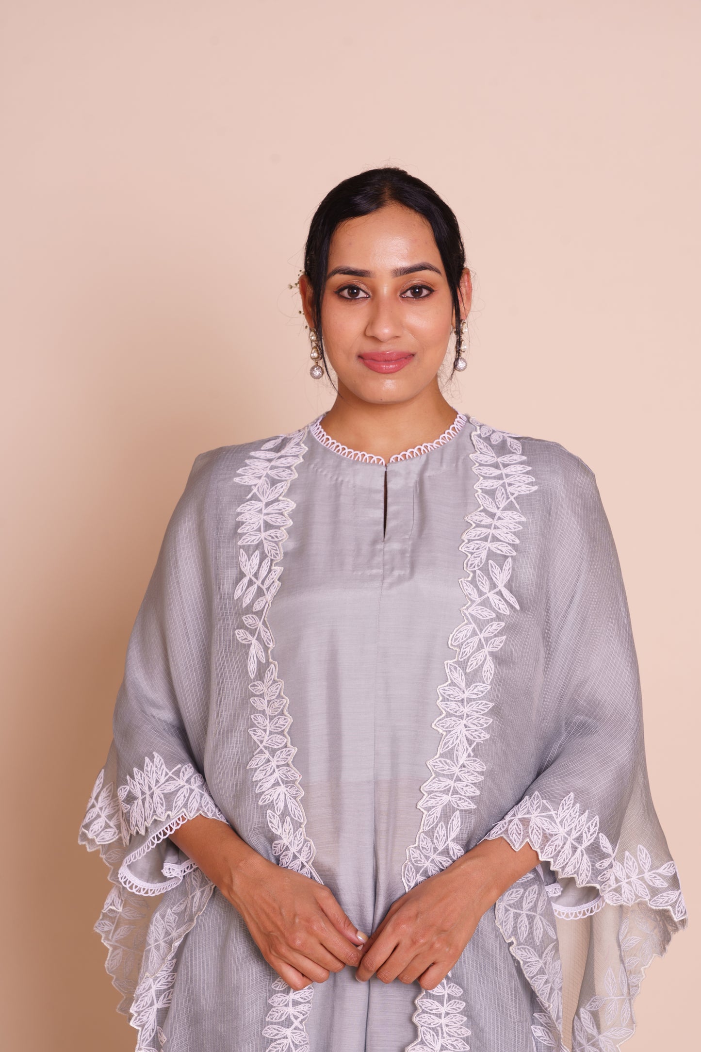 Meera Grey Cape Set