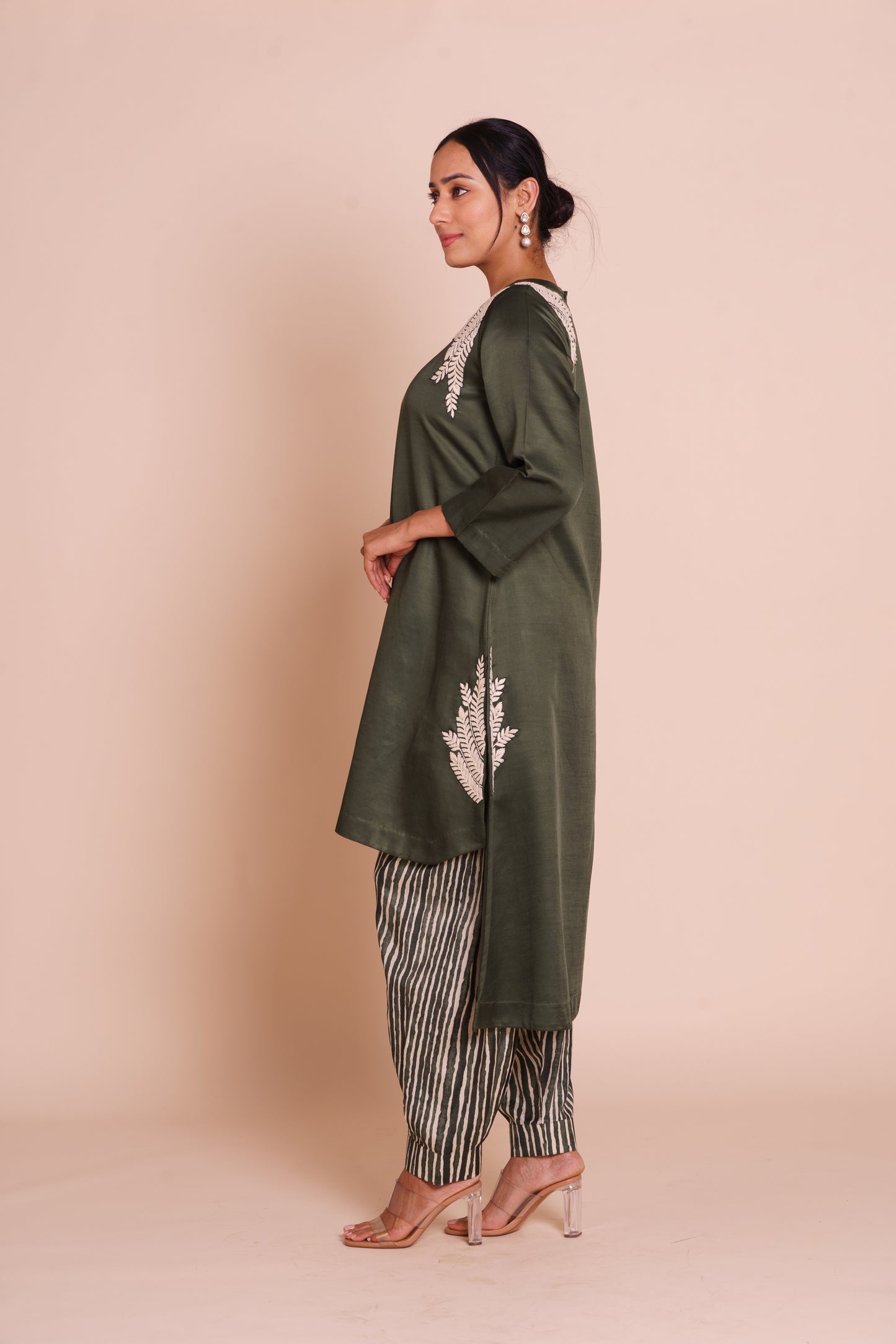 Amaira Bottle Green Kurta Set