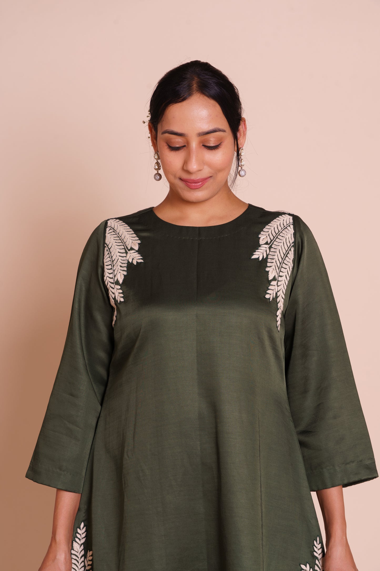 Amaira Bottle Green Kurta Set