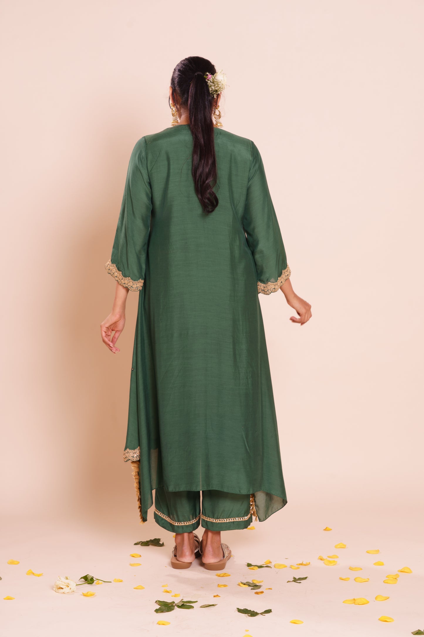 Devina Bottle Green Kurta Se