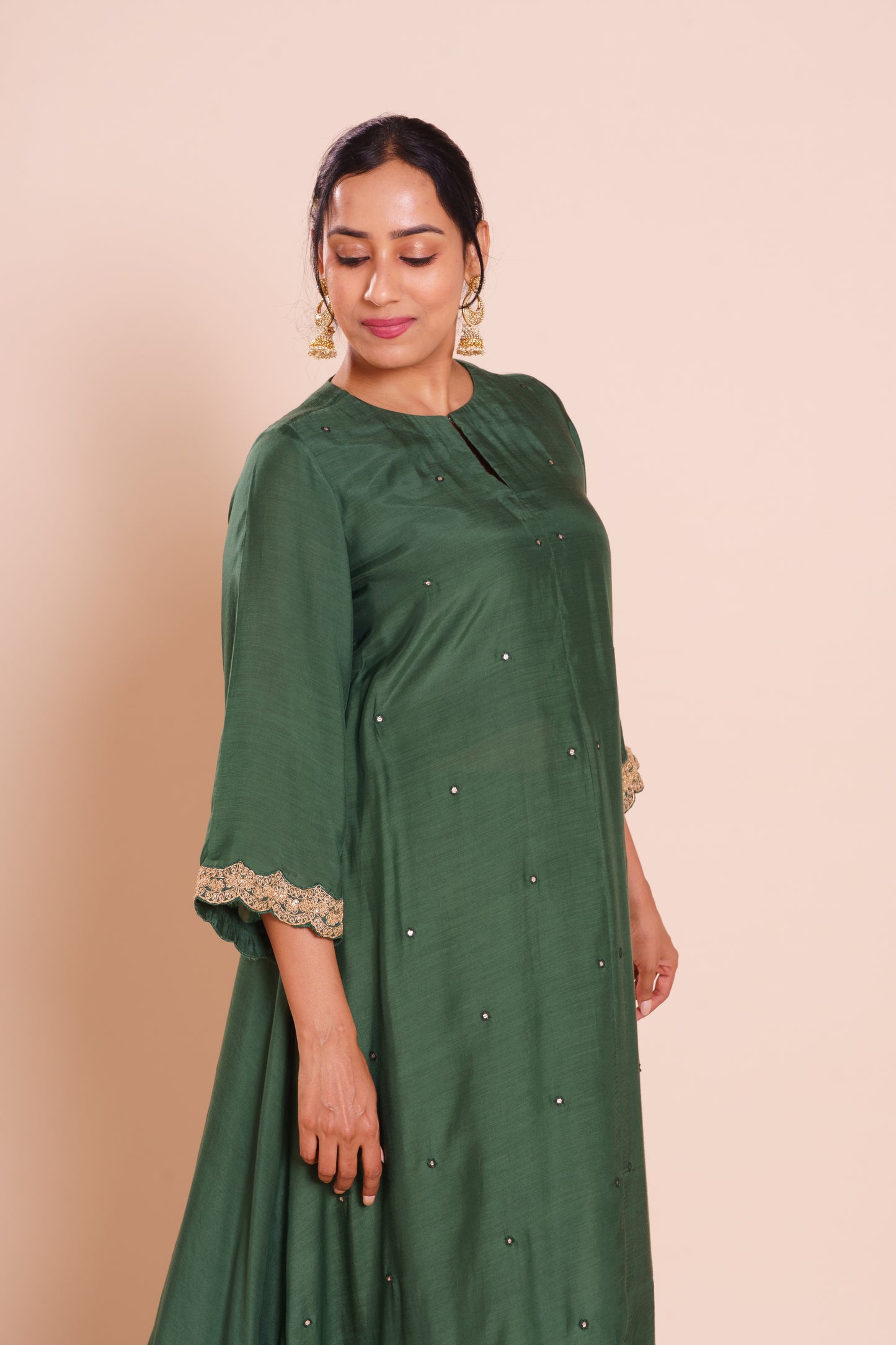 Devina Bottle Green Kurta Se