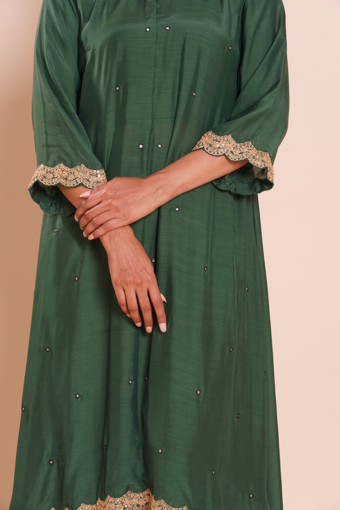 Devina Bottle Green Kurta Se
