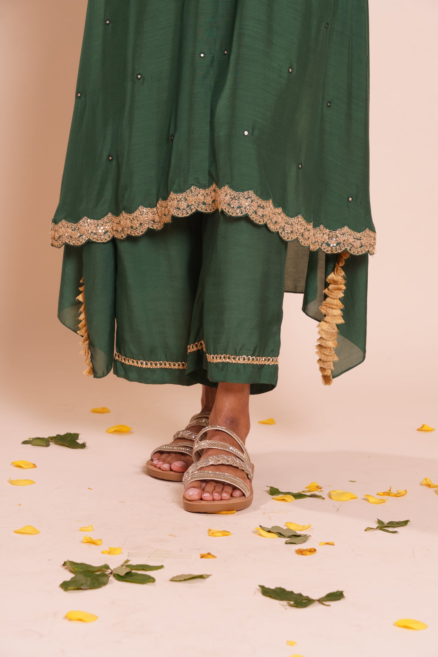Devina Bottle Green Kurta Se