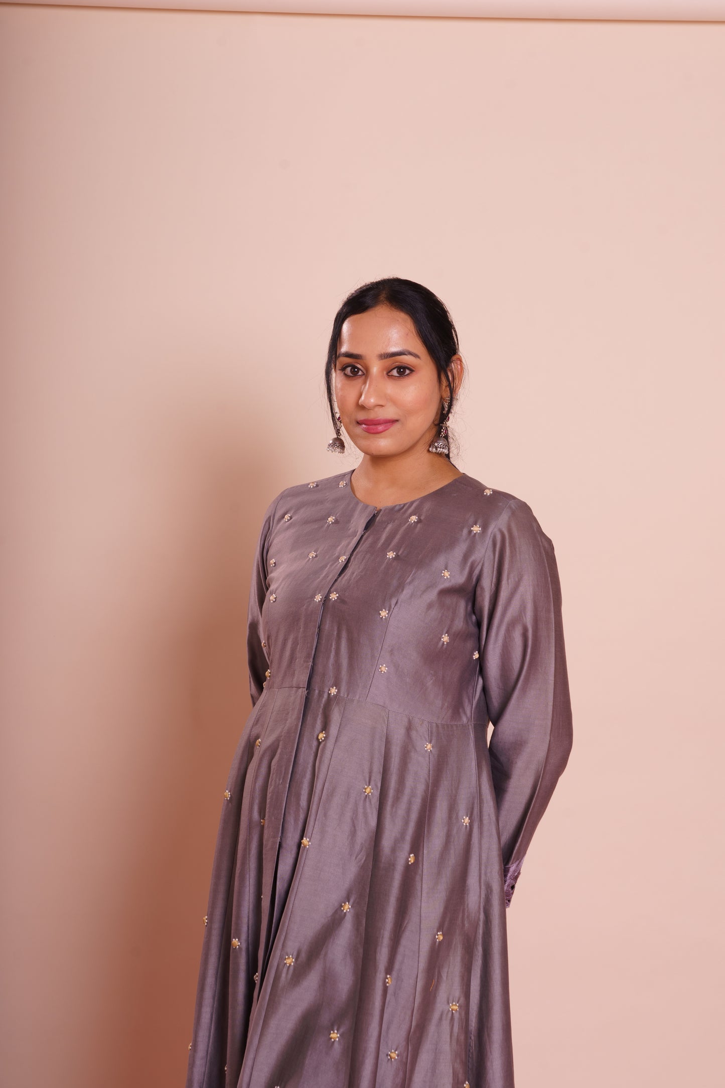 Tarini Grey Chanderi Set