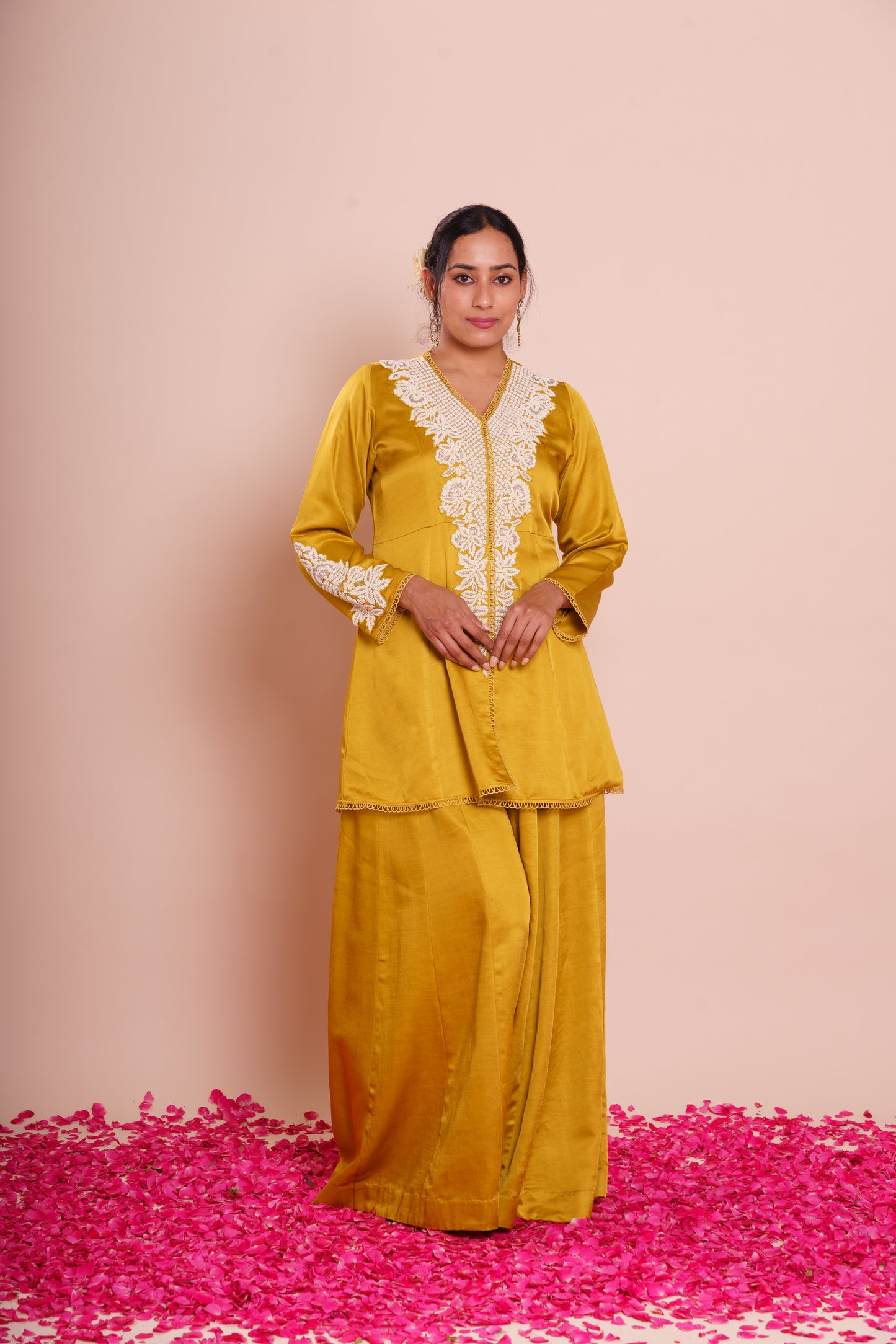 Ishya Mustard Peplum Kurta Set