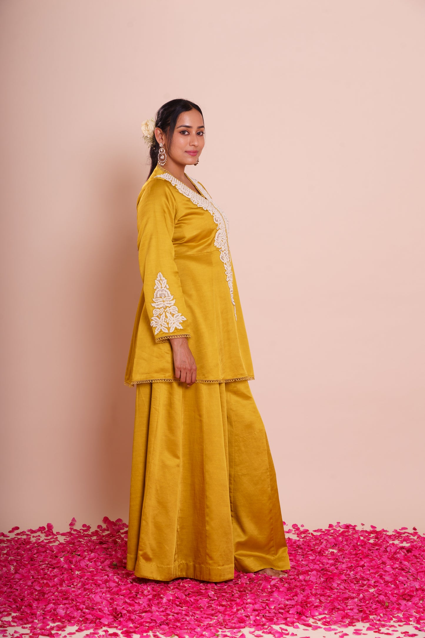 Ishya Mustard Peplum Kurta Set