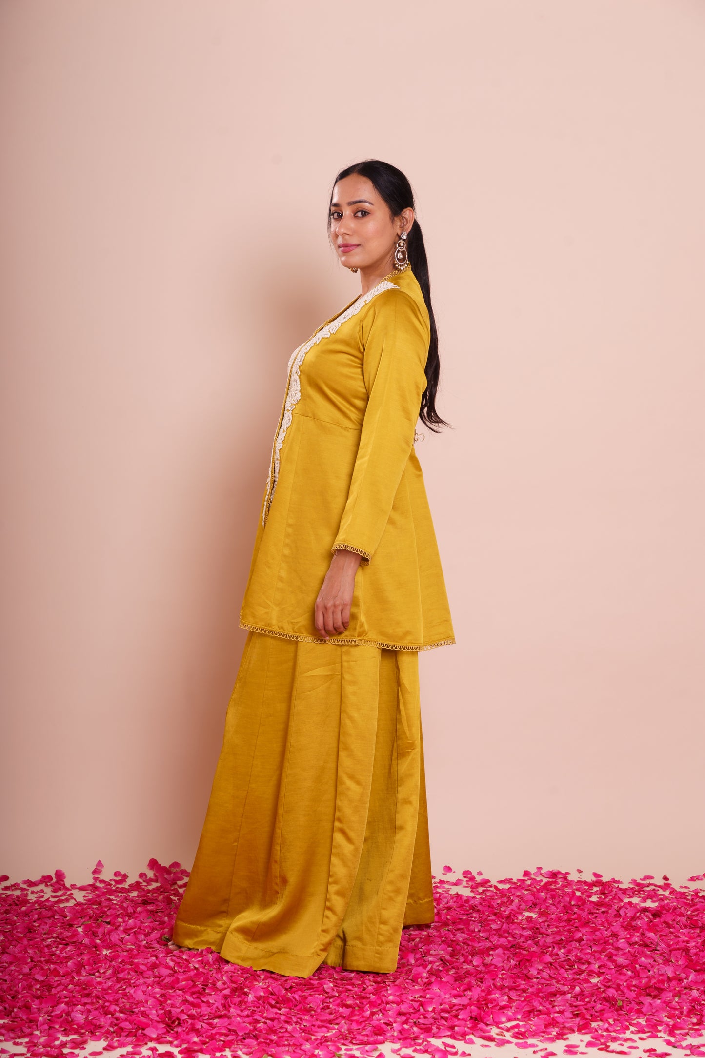Ishya Mustard Peplum Kurta Set