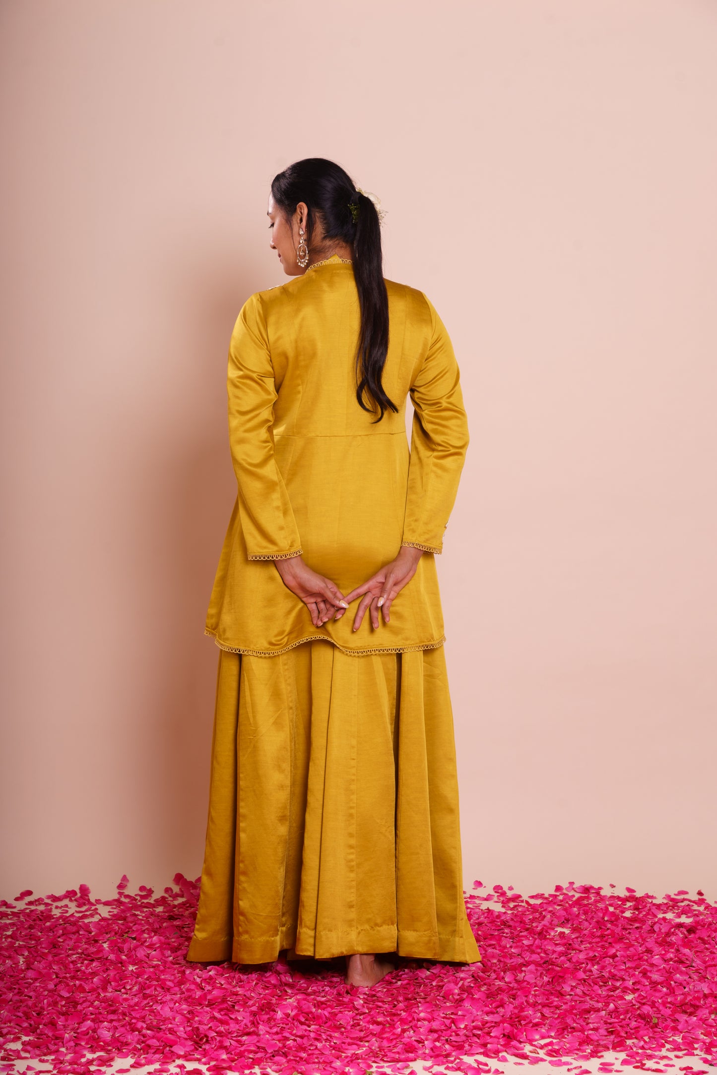 Ishya Mustard Peplum Kurta Set